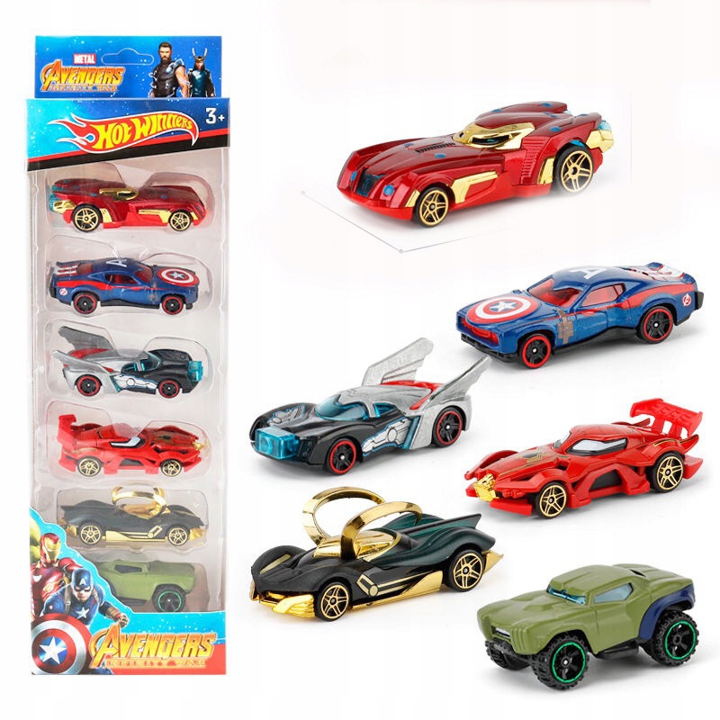 

Disney Avengers Cars 6 szt. Iron Man Hulk Loki