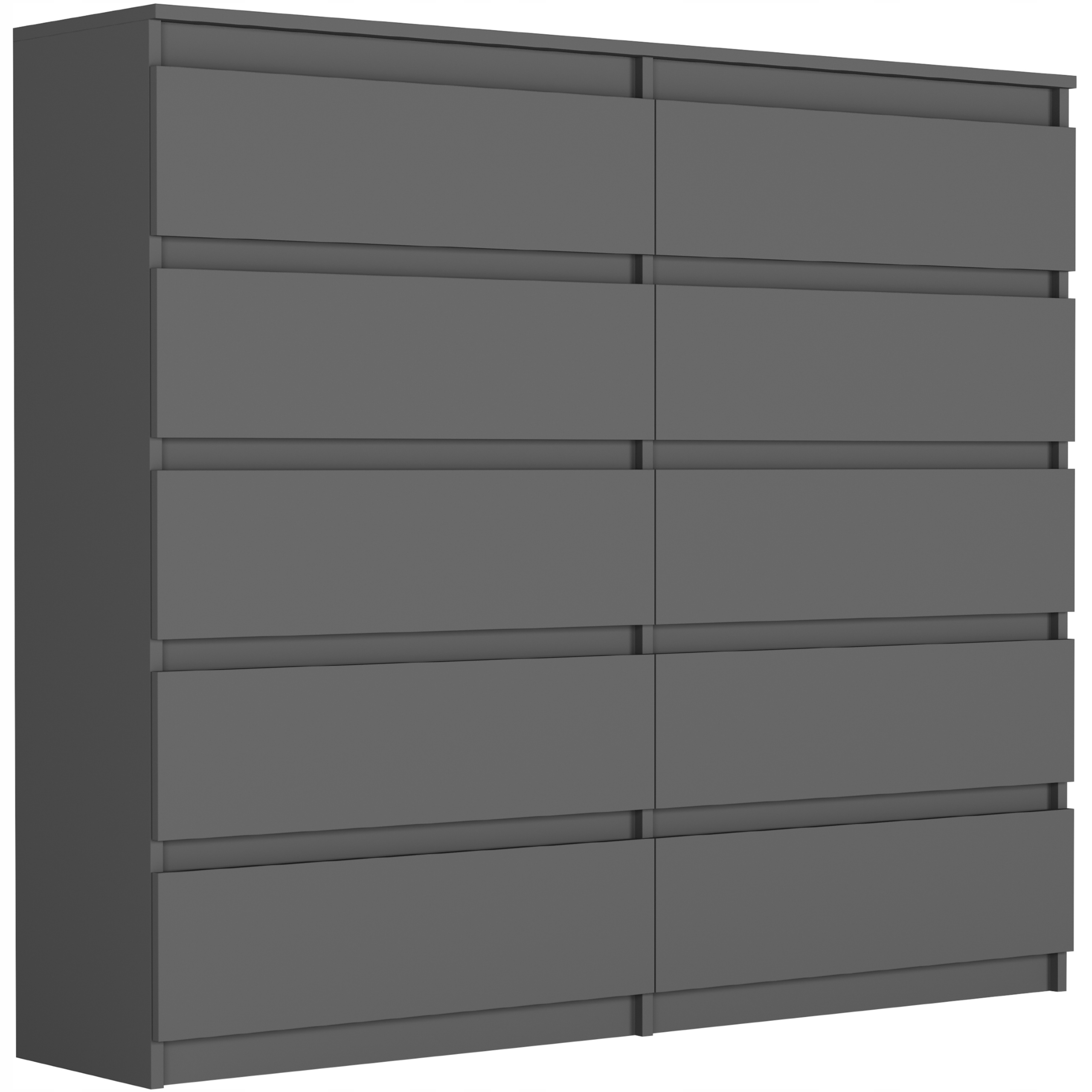 Nowoczesna KOMODA 140 SZAFKA 10 SZUFLAD R-140-S10 ANTRACYT