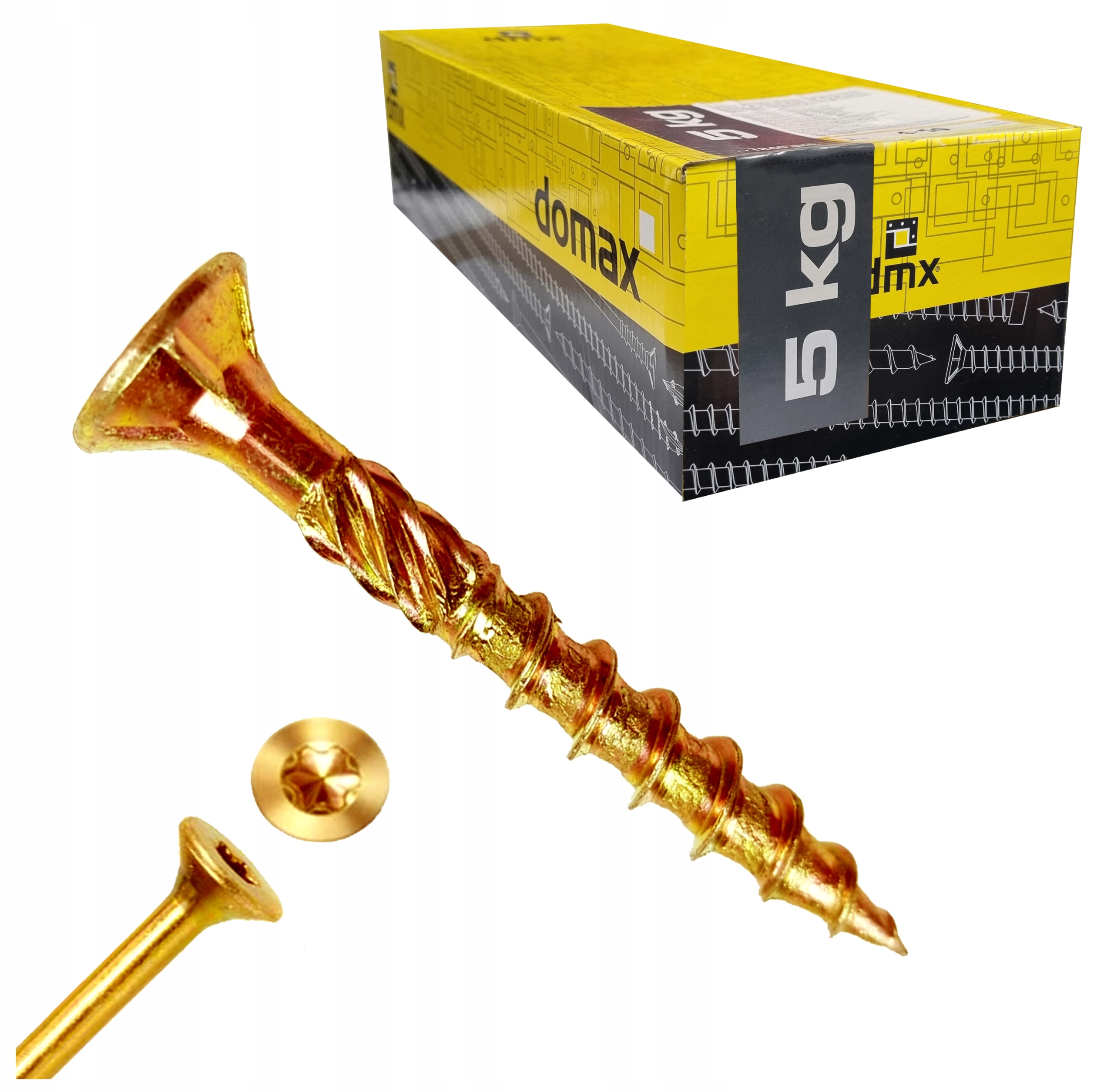 Tesařské Vruty Do Dřeva Kuželové 4x35 Torx TX20 5KG Domax