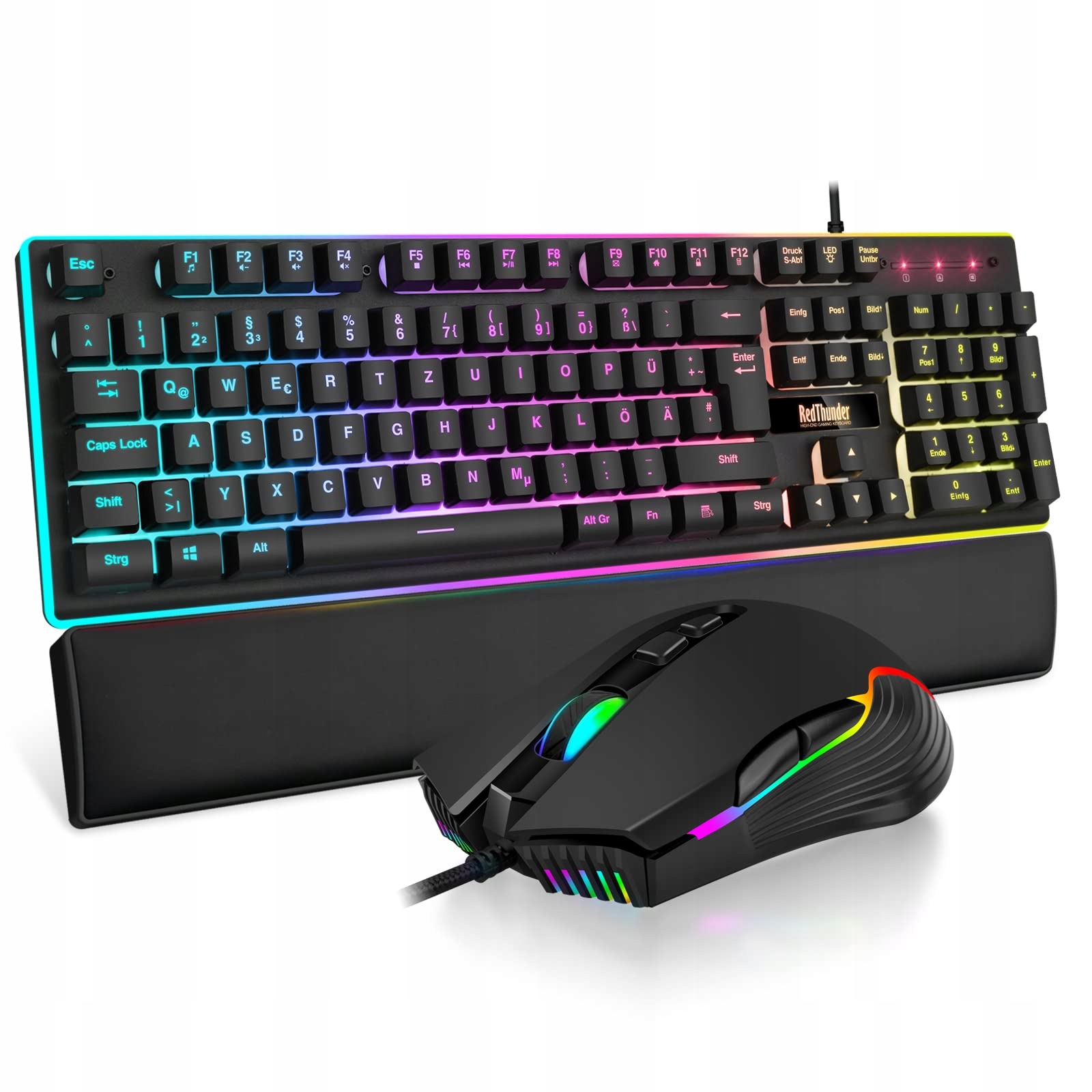 Zestaw klawiatura i mysz RedThunder K10 Rgb niemiecki układ Qwertz