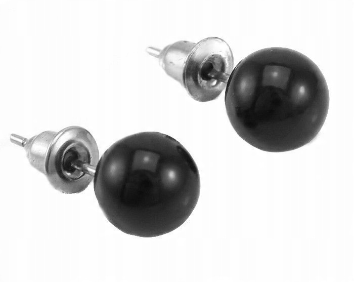 

Kolczyki Czarne Kulki 8 MM