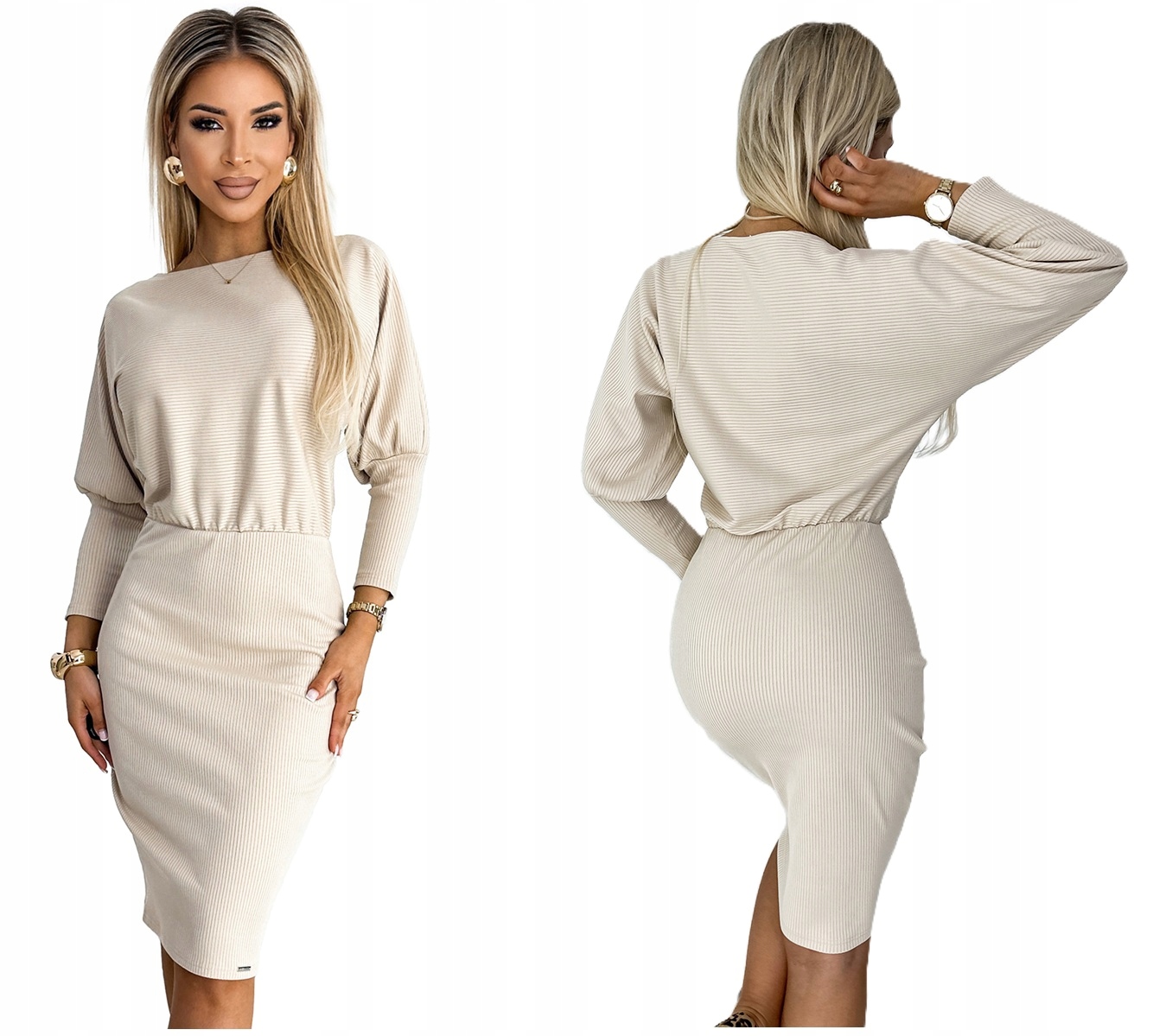 Výjimečná Šaty Lara Se Stahovacími Šňůrkami, Béžová, L