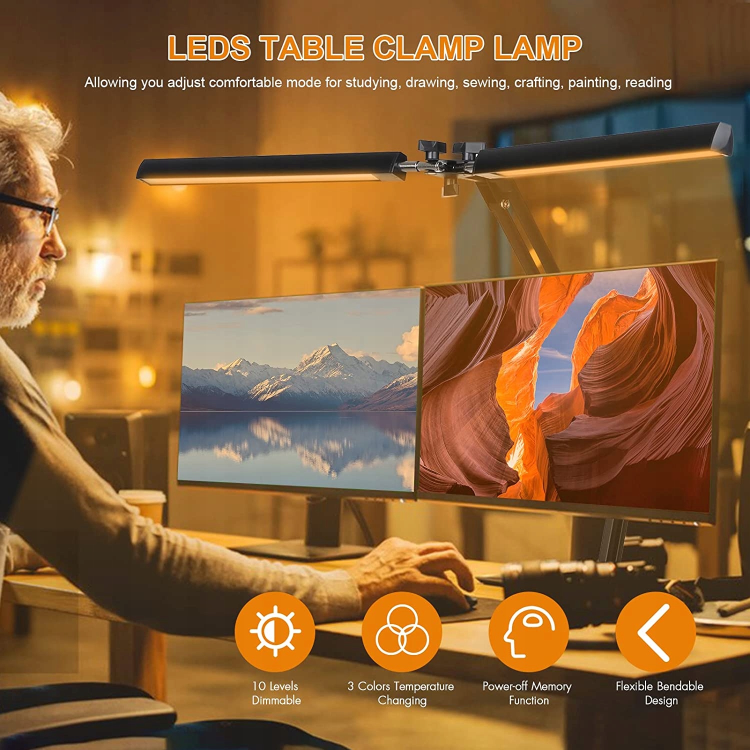 LAMPKA BIURKOWA KREŚLARSKA SZKOLNA BIURKO LED 24W Kod producenta CCSHGSGKJ32564