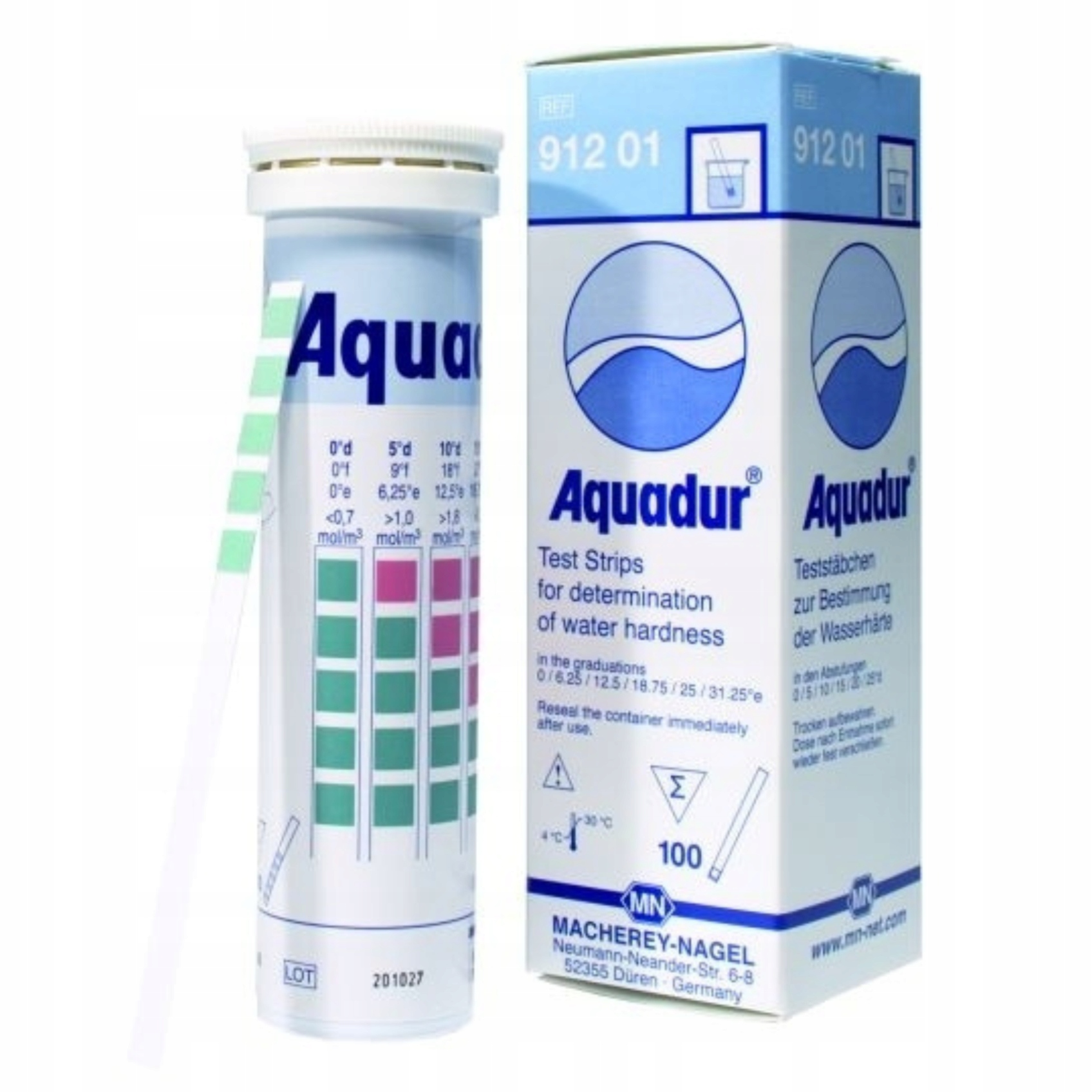 TESTER TWARDOŚCI WODY DO EKSPRESU FILTRA AQUADUR PASEK TESTOWANIA WODY 30SZ