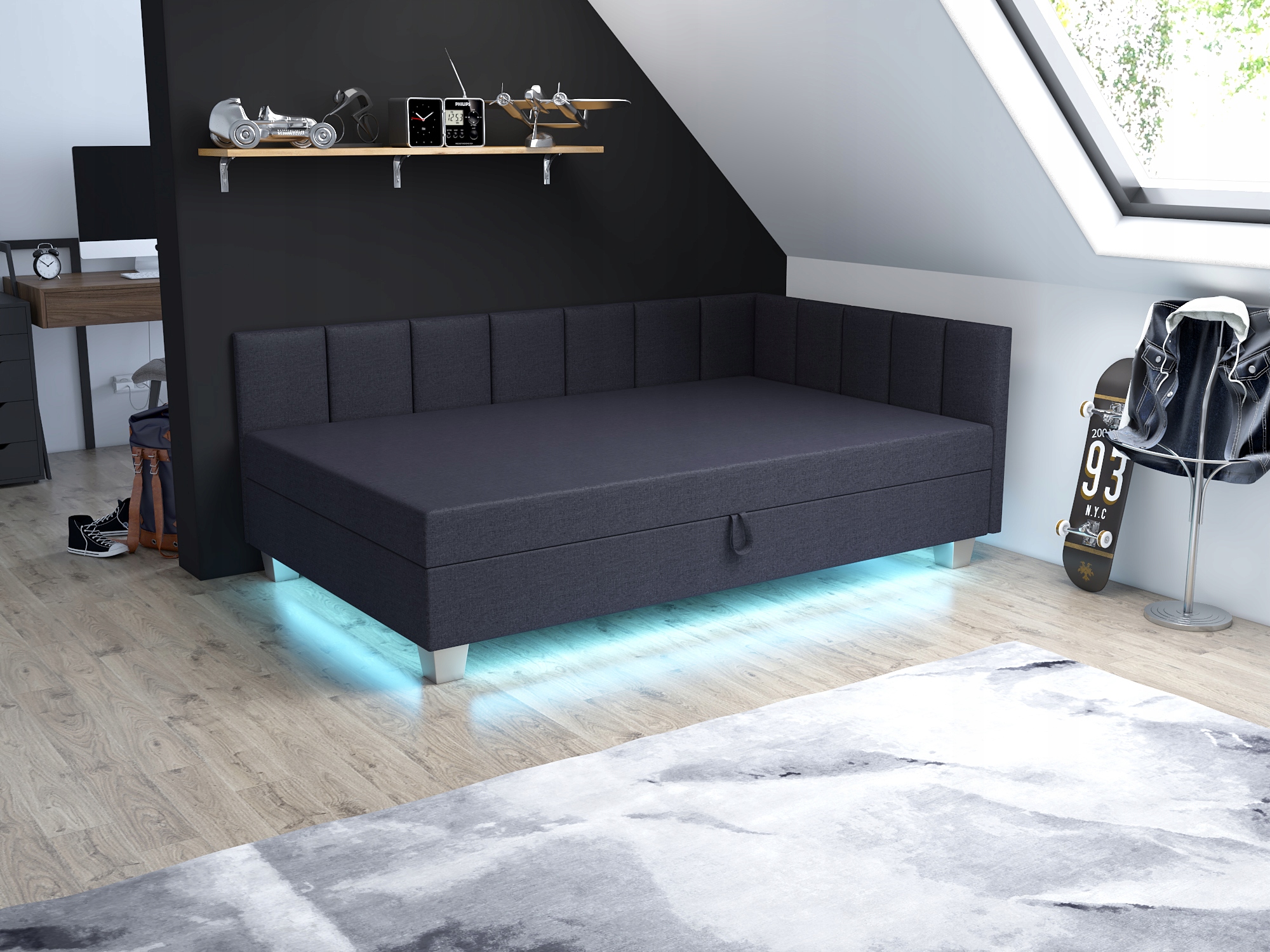 

Tapczan jednoosobowy Łóżko Marcela+ 90+ led