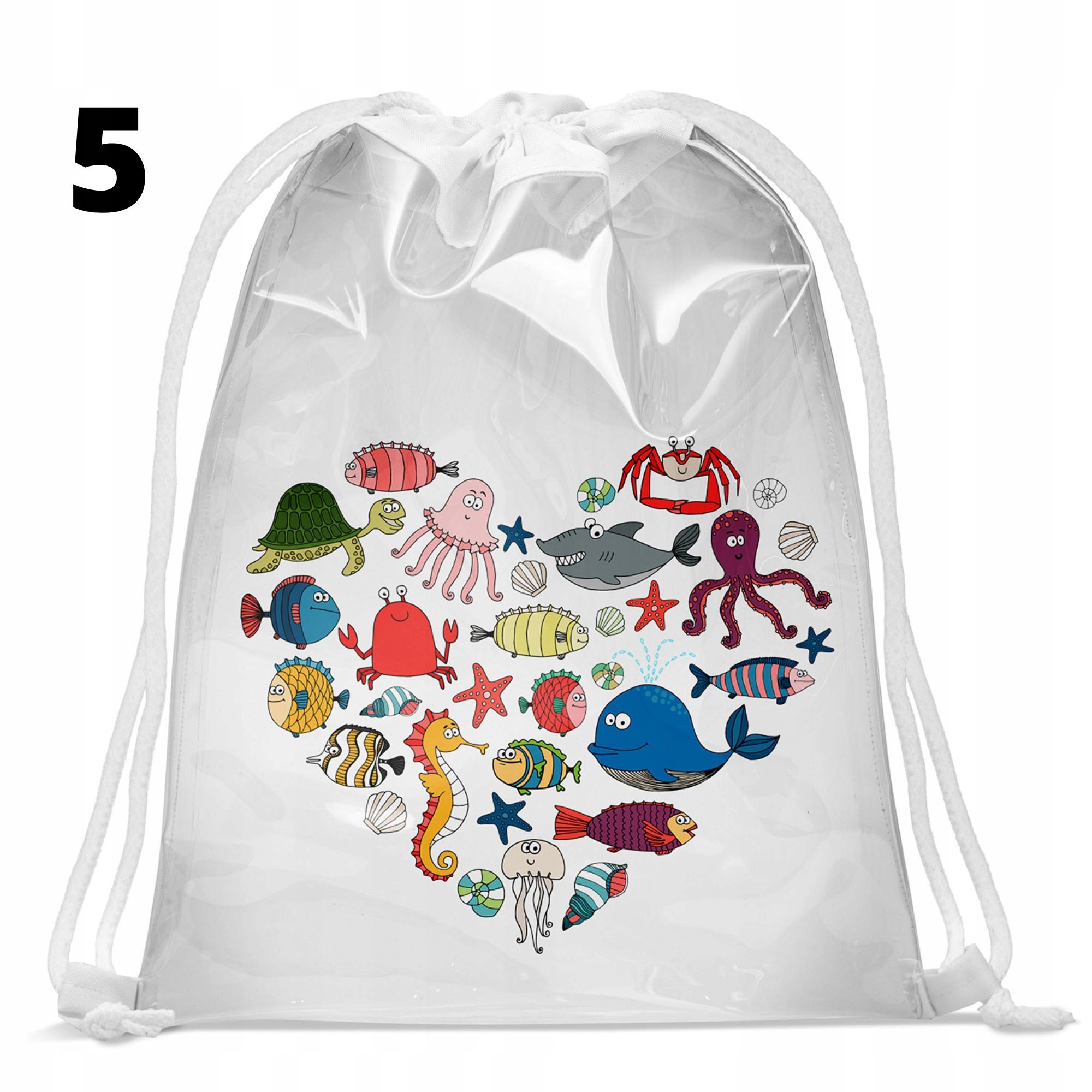 Worek Torba Plecak na Basen Przezroczysty Imię Wysokość produktu 39 cm