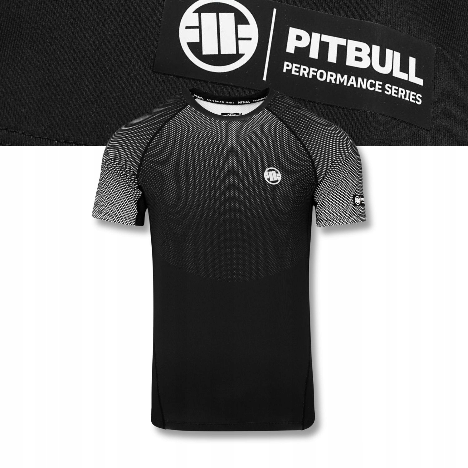 Męski krótki rashguard Pitbull techniczna sportowa koszulka Ranked