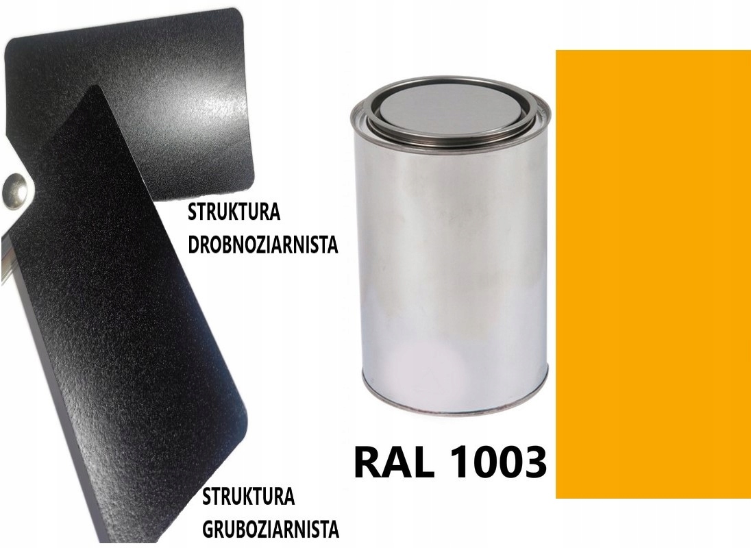 STRUKTURA GRUBOZIARNISTA RAL 1003 PÓŁMAT DO PLASTIKU METALU AKRYL 1L
