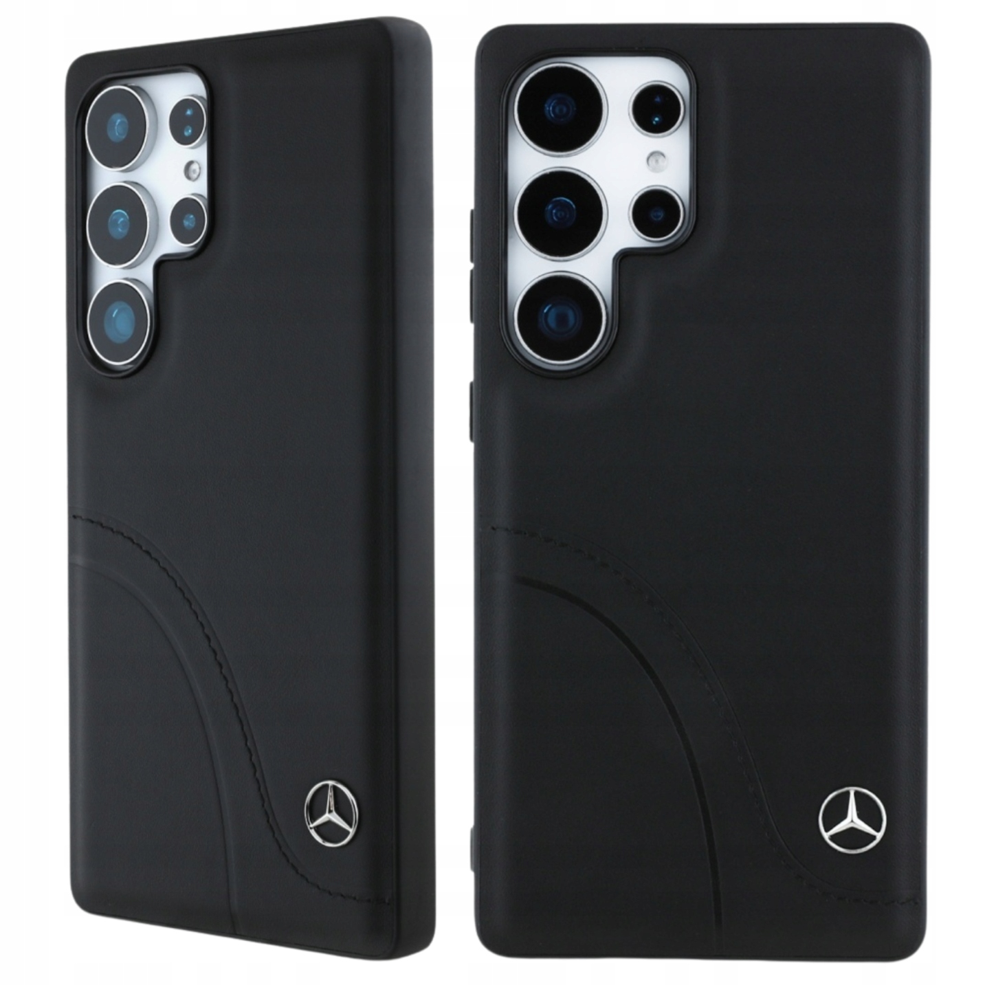Etui do Galaxy S25 Ultra, Mercedes Leather Curved Stitches Skórzana Obudowa