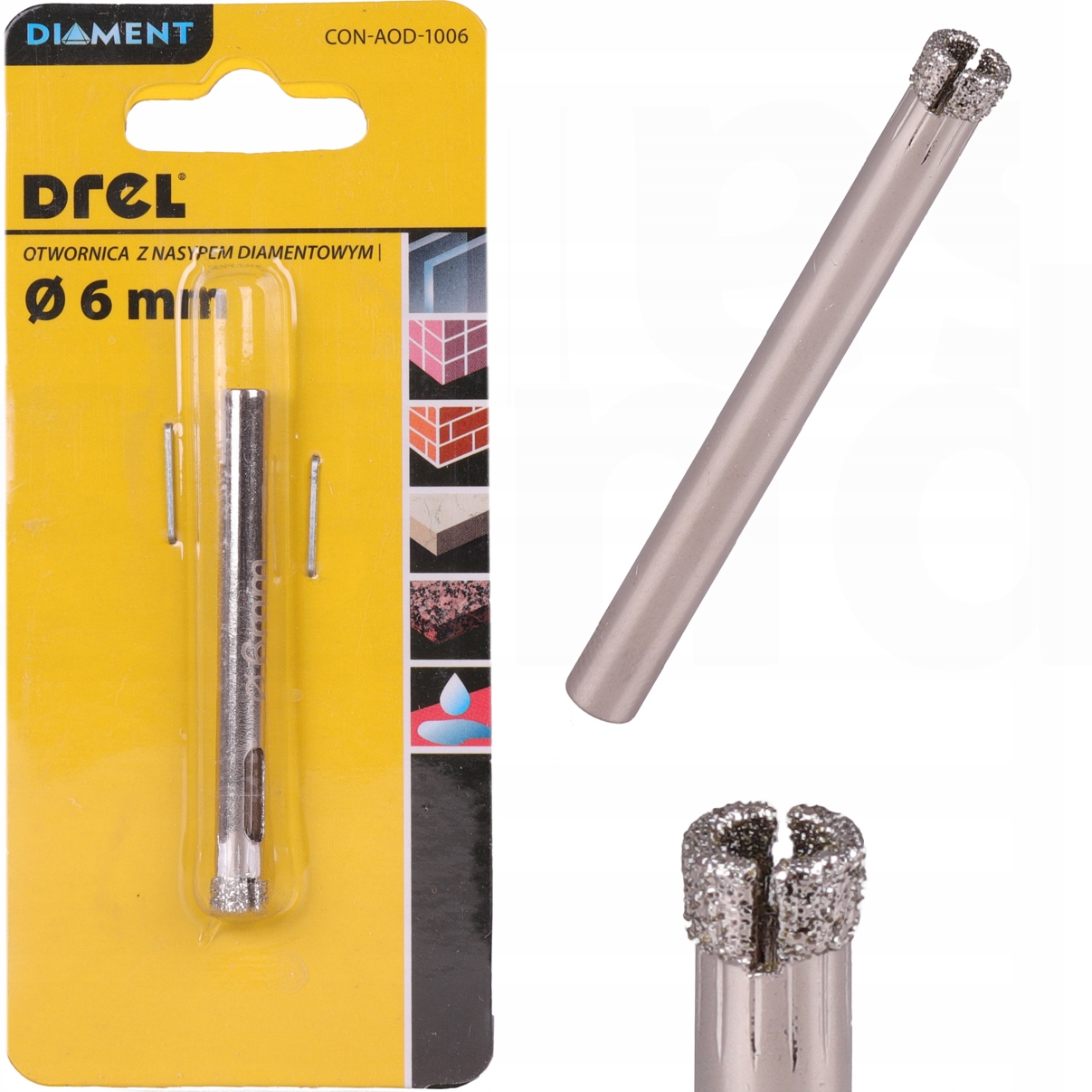

Otwornica Diamentowa 6 mm Koronka Do Gresu Płytek