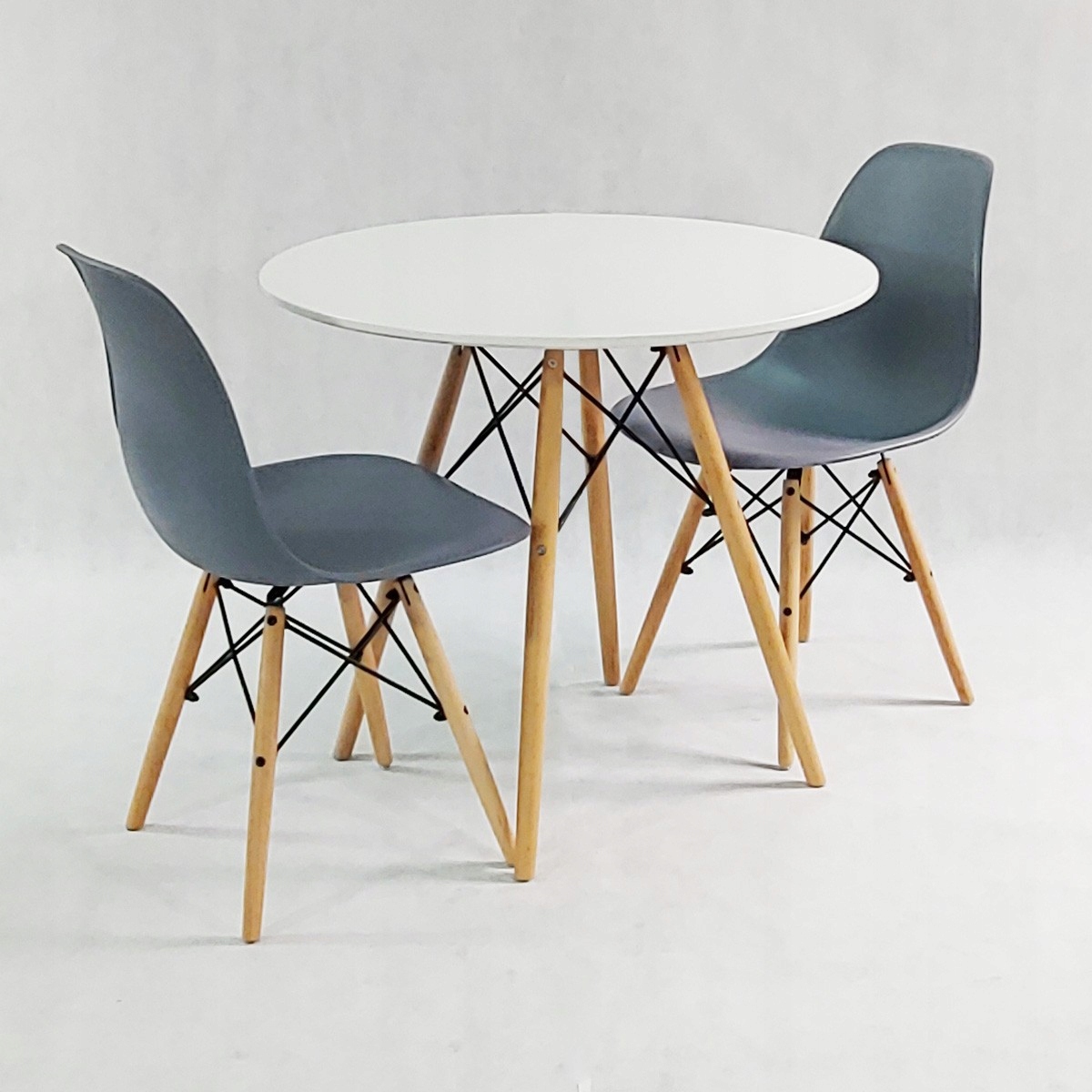 Zestaw stół DSW 60 biały 4 białe krzesła Milano Kolor korpusu stołu buk jasny