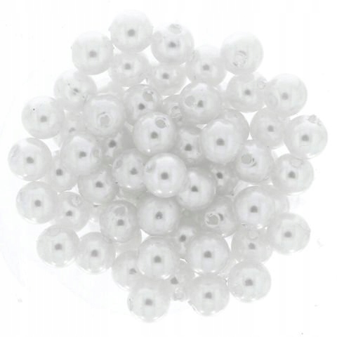 Korálky Perly Akrylové perly na zdobení šperků bílá 8mm 500g