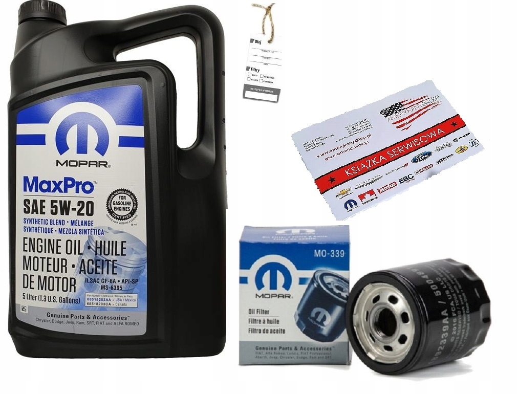 MOPAR 5W20 5L + FILTR MO-339 + GRATISY