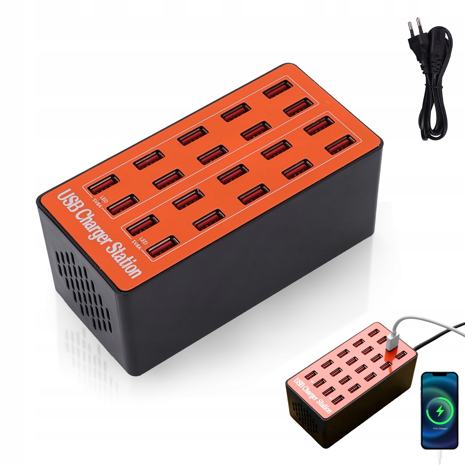Usb nabíječka 80W 16A Quick Charger 20 portů