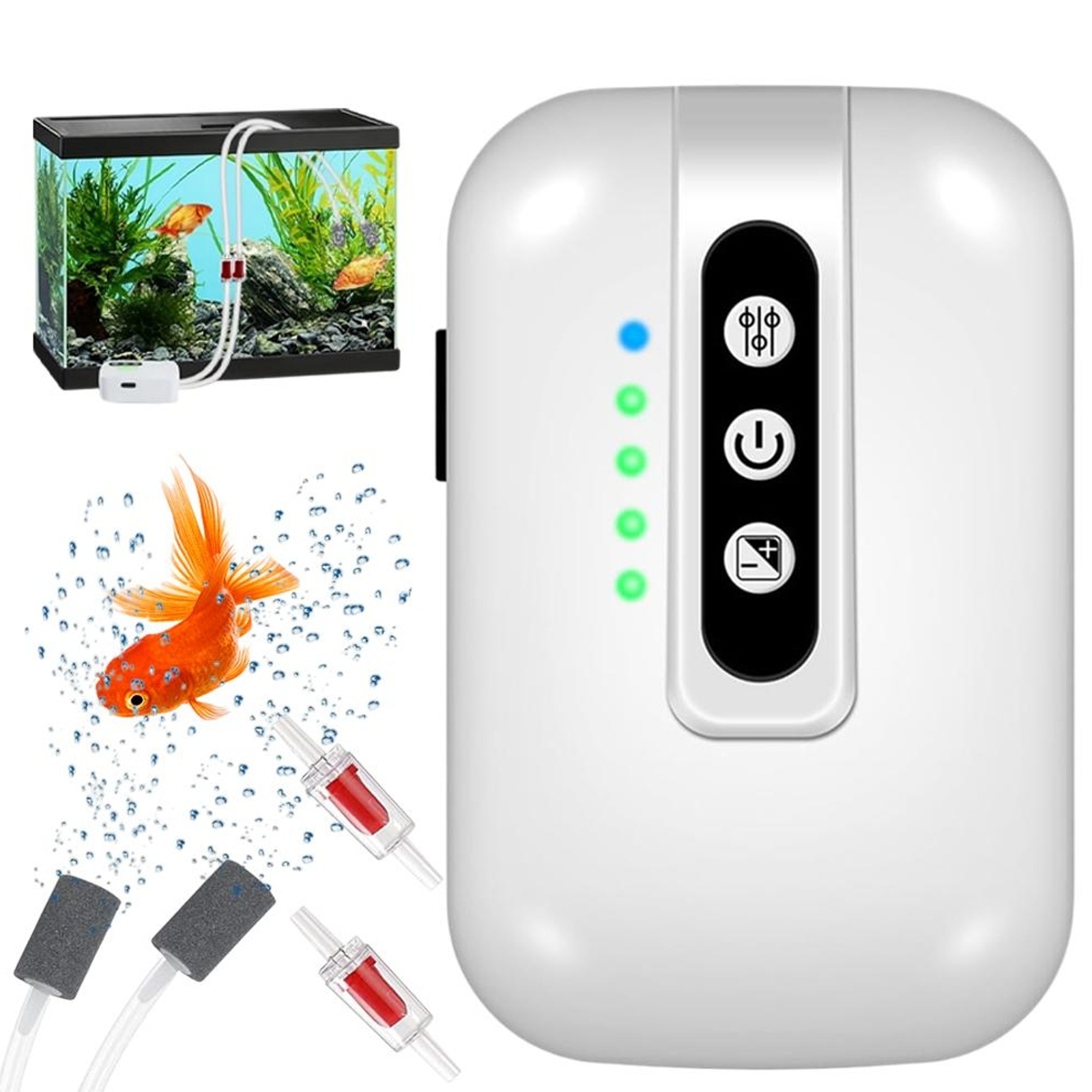 Levně Akvarijní Provzdušňovač S Nepřetržitým Provozem 25 Hodin Nebo Přerušovaný Provoz 50 Hodin