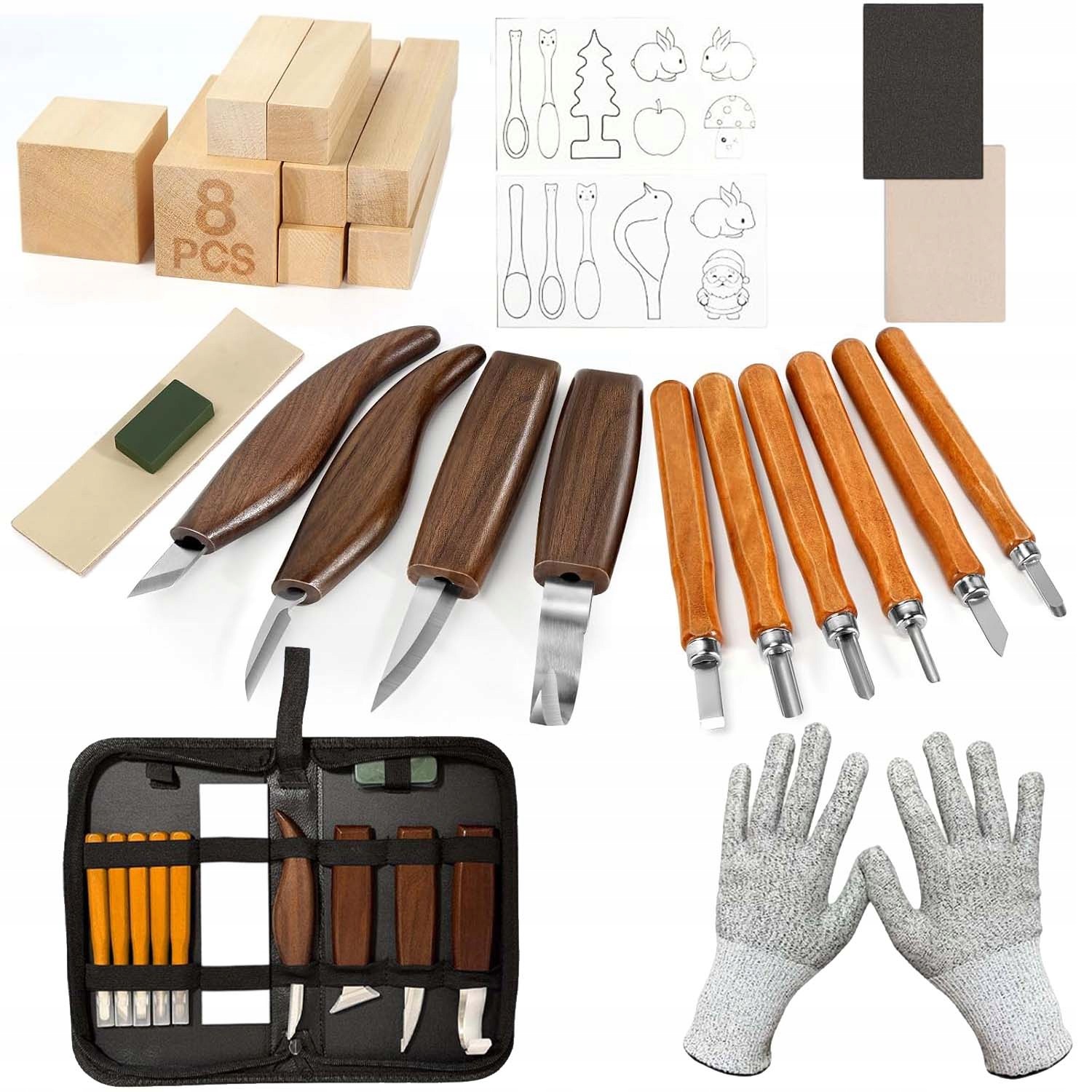 Sada Nožů Na Vyřezávání Do Dřeva Diy Lžíce Nejlepší Dárek Z Pouzdro