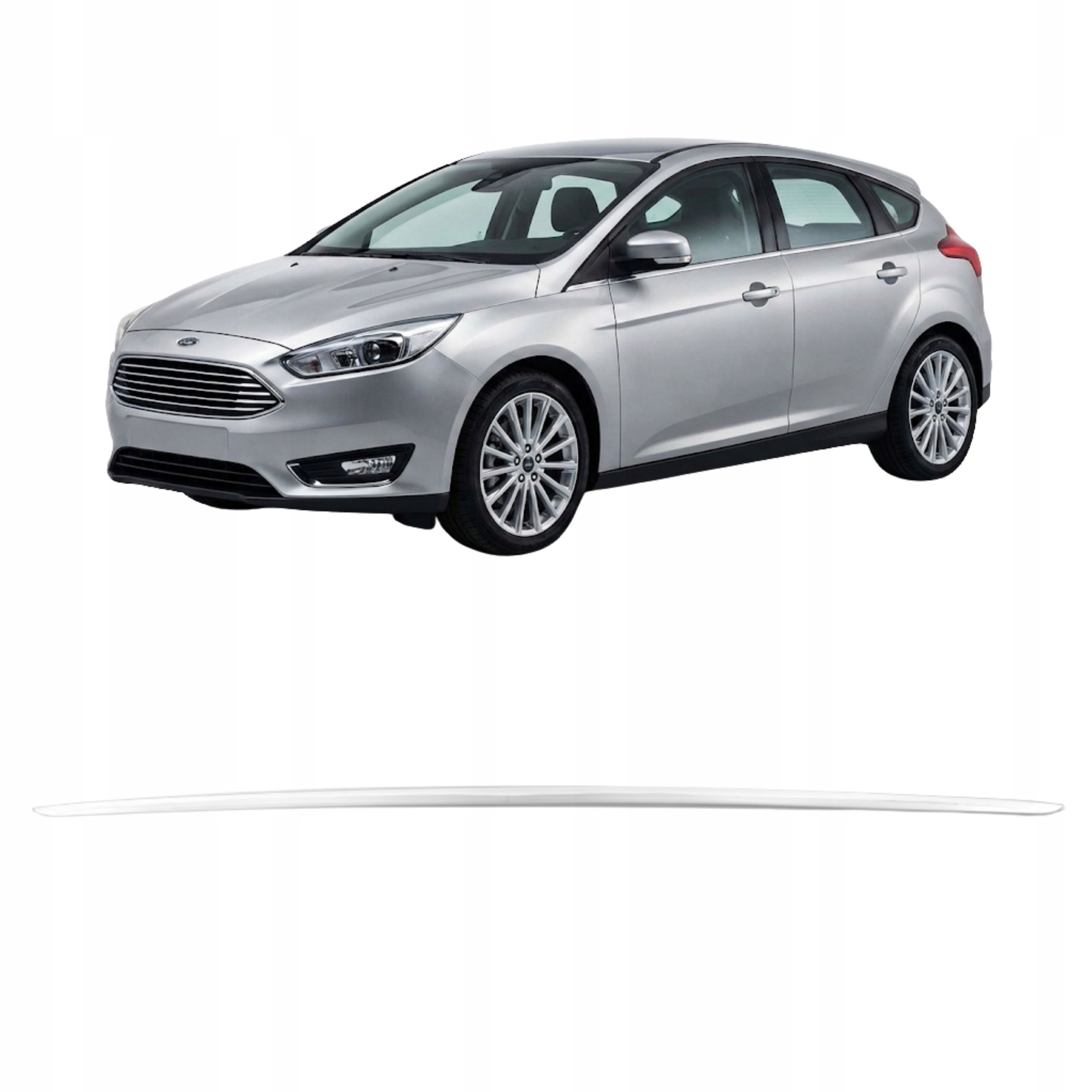 Lišta na okraj klapky Ford Focus MK3 2014-2017 hatchback chromovaná, ozdobná