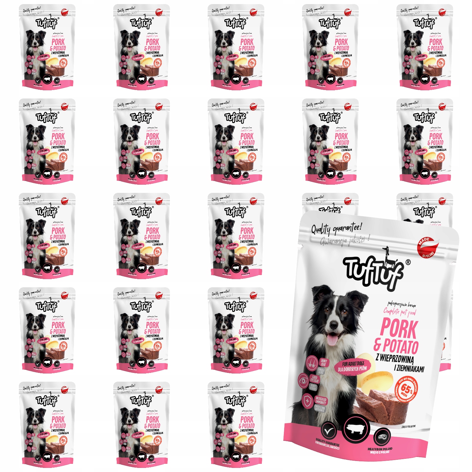 Levně Vlhké Krmivo Pro Psa TufTuf Vepřová Sáčka S Bramborem 24x300G