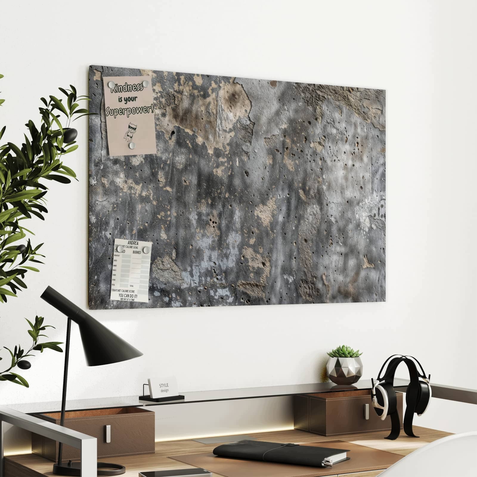 Magnetická tabule Drsné Betonová stěna 90 × 60 cm
