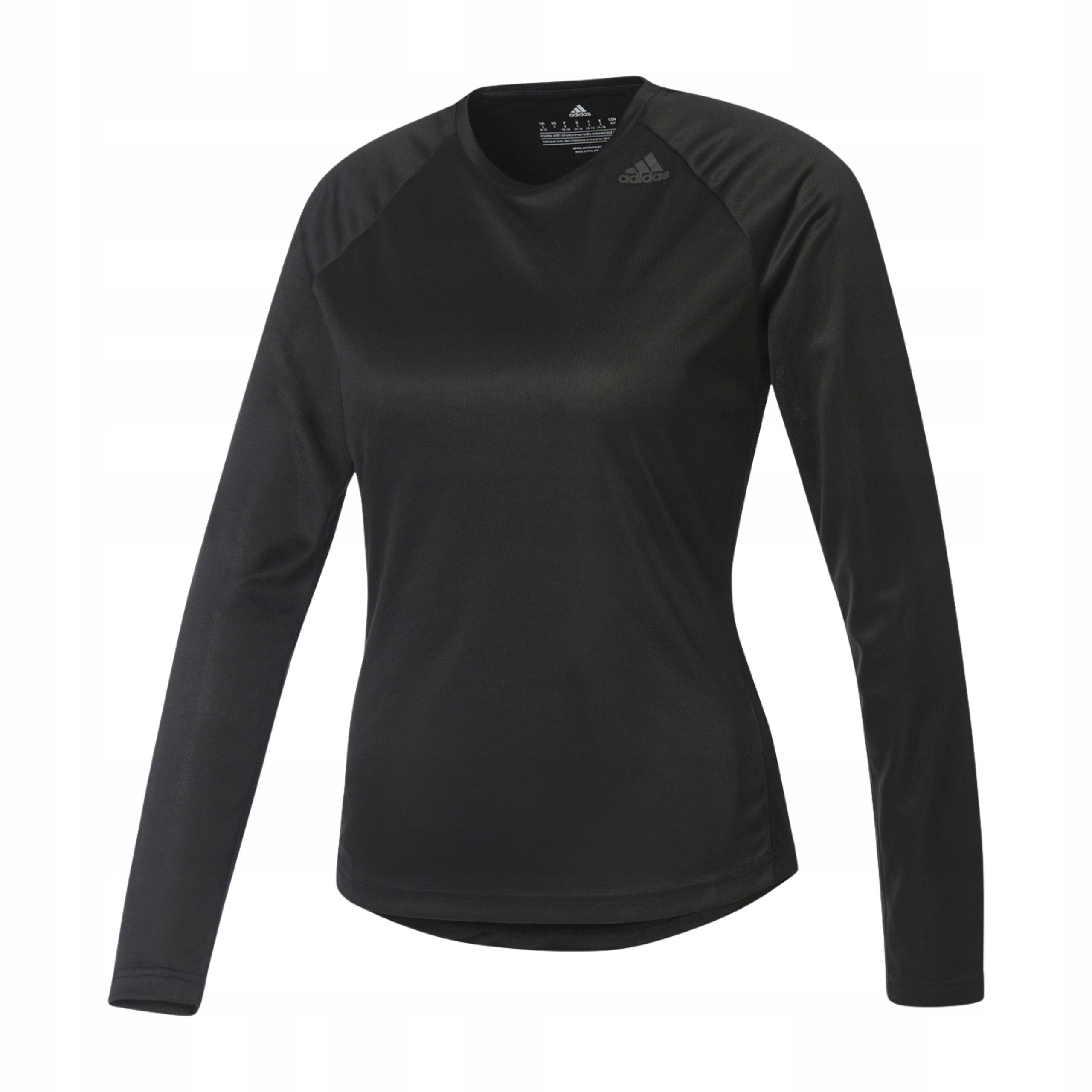 Damska bluzka treningowa czarna Adidas D2M longsleeve S