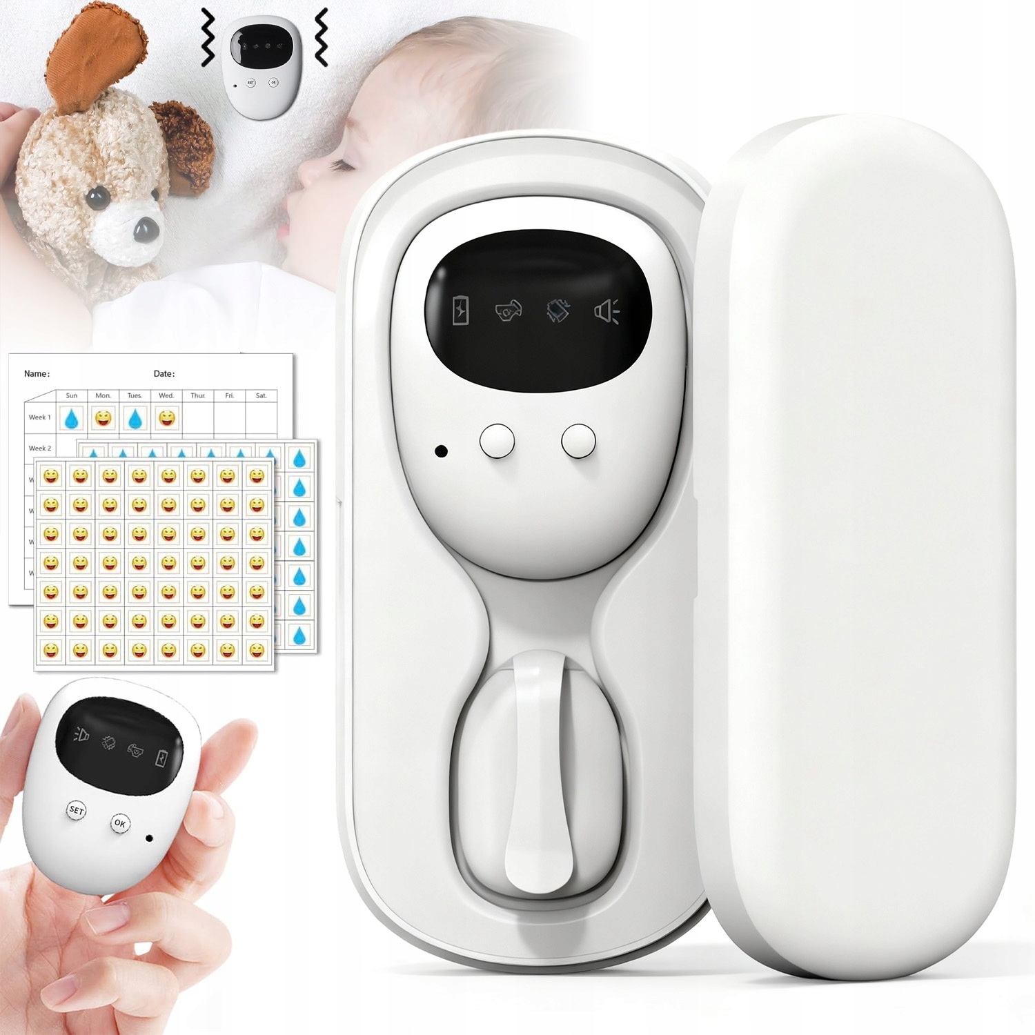 Bezdrátový, Odnímatelný Alarm Nočního Namáčení U Kojenců S Vysokou Citlivostí