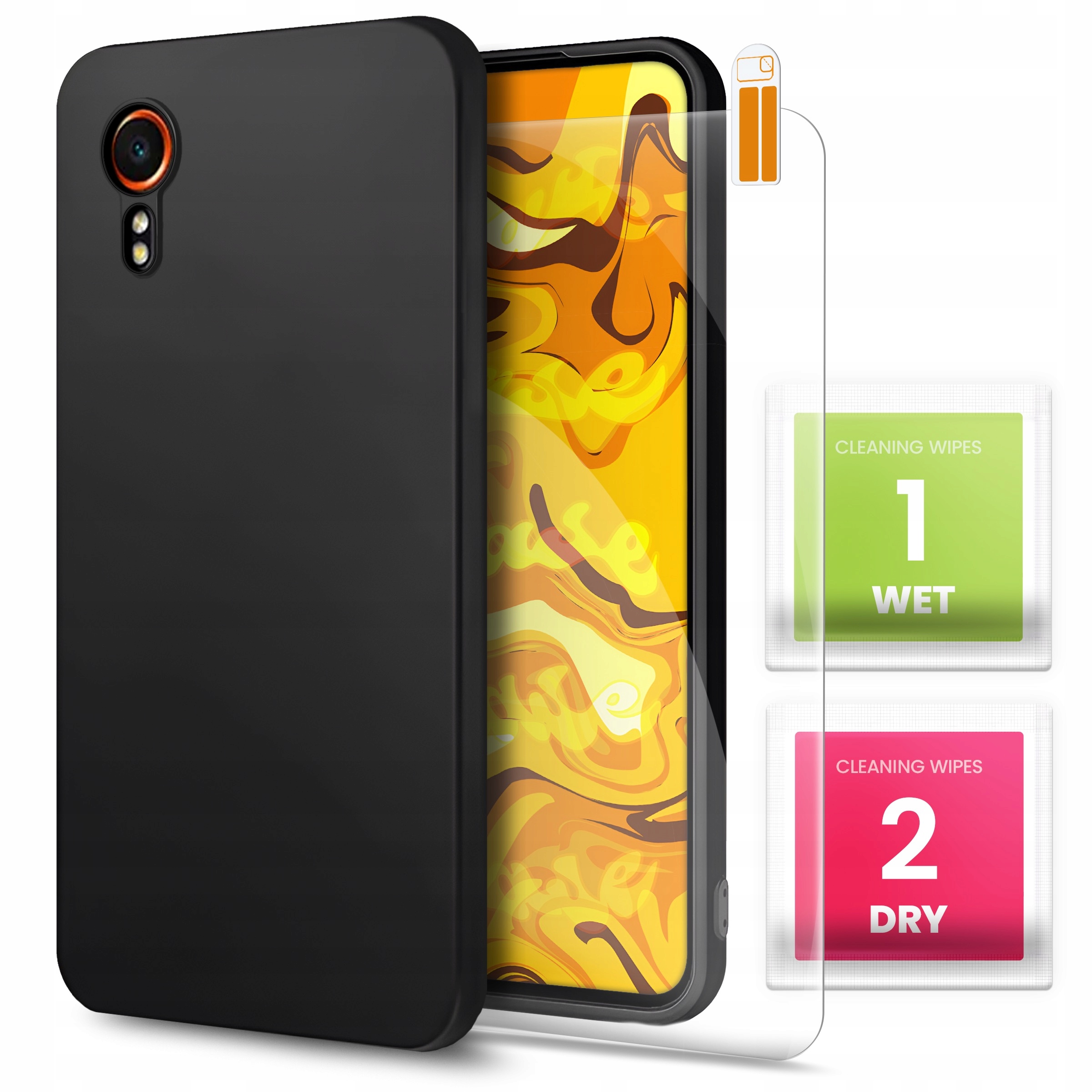 Etui do Samsung Galaxy Xcover 7 Pro (Czarne, Matowe, Obudowa Slim) Szkło