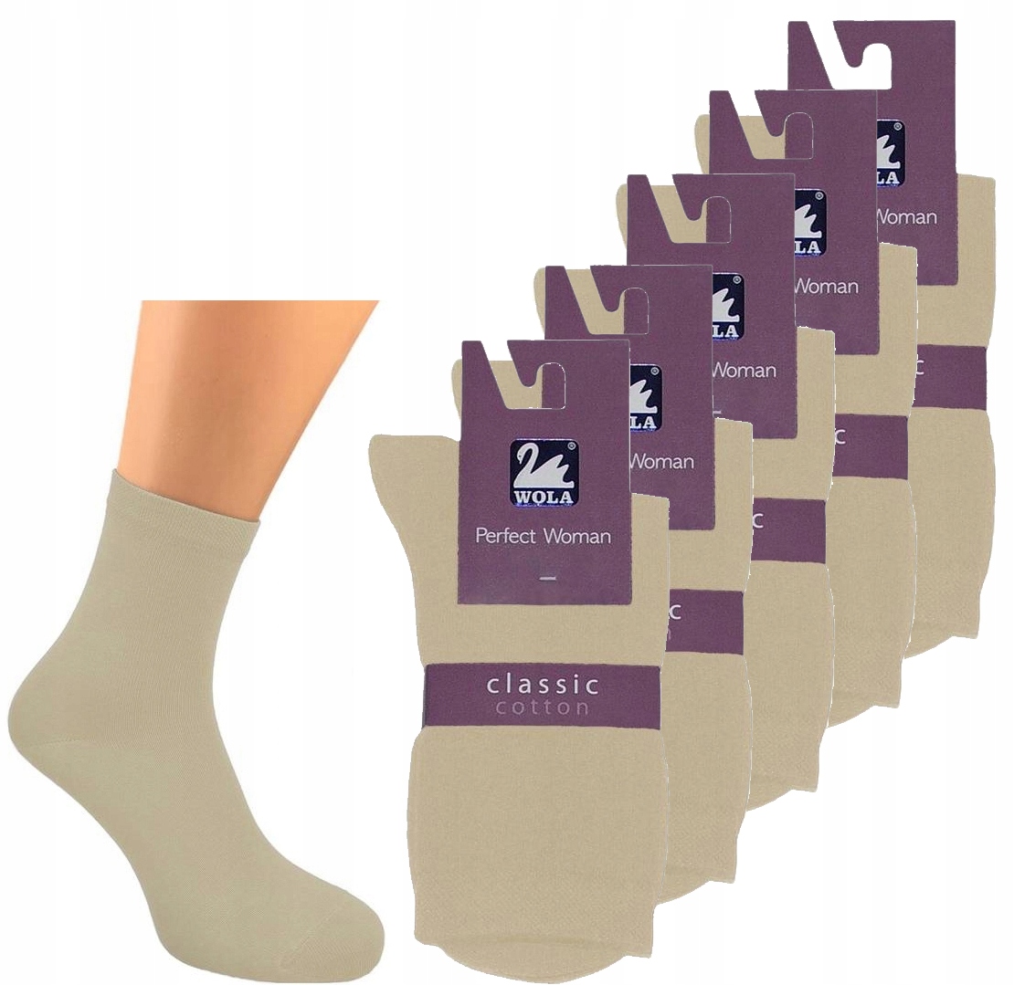 

Wola Skarpety Damskie 5 Par Cotton Beżowe 39-41