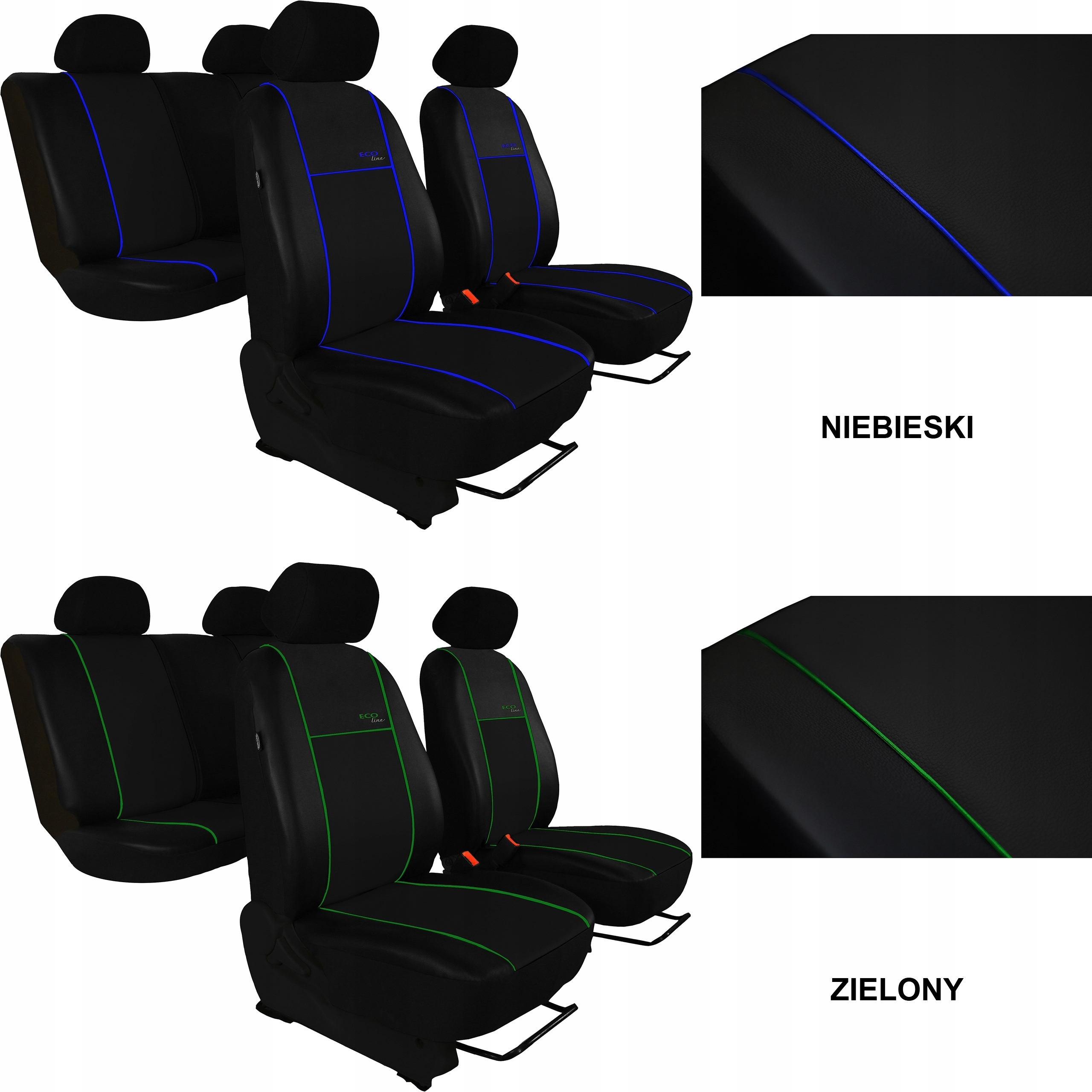 SKÓRA POKROWCE MIAROWE do MITSUBISHI SPACE STAR 2 Kolor czarny