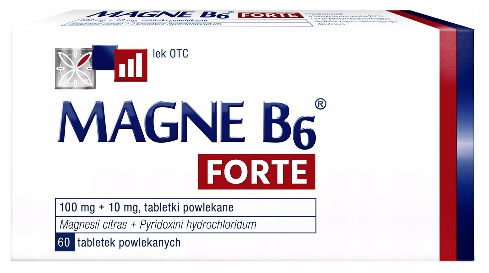 MAGNE B6 Forte 100 mg magnez + 10 mg witamina B6 - 60 tabletek