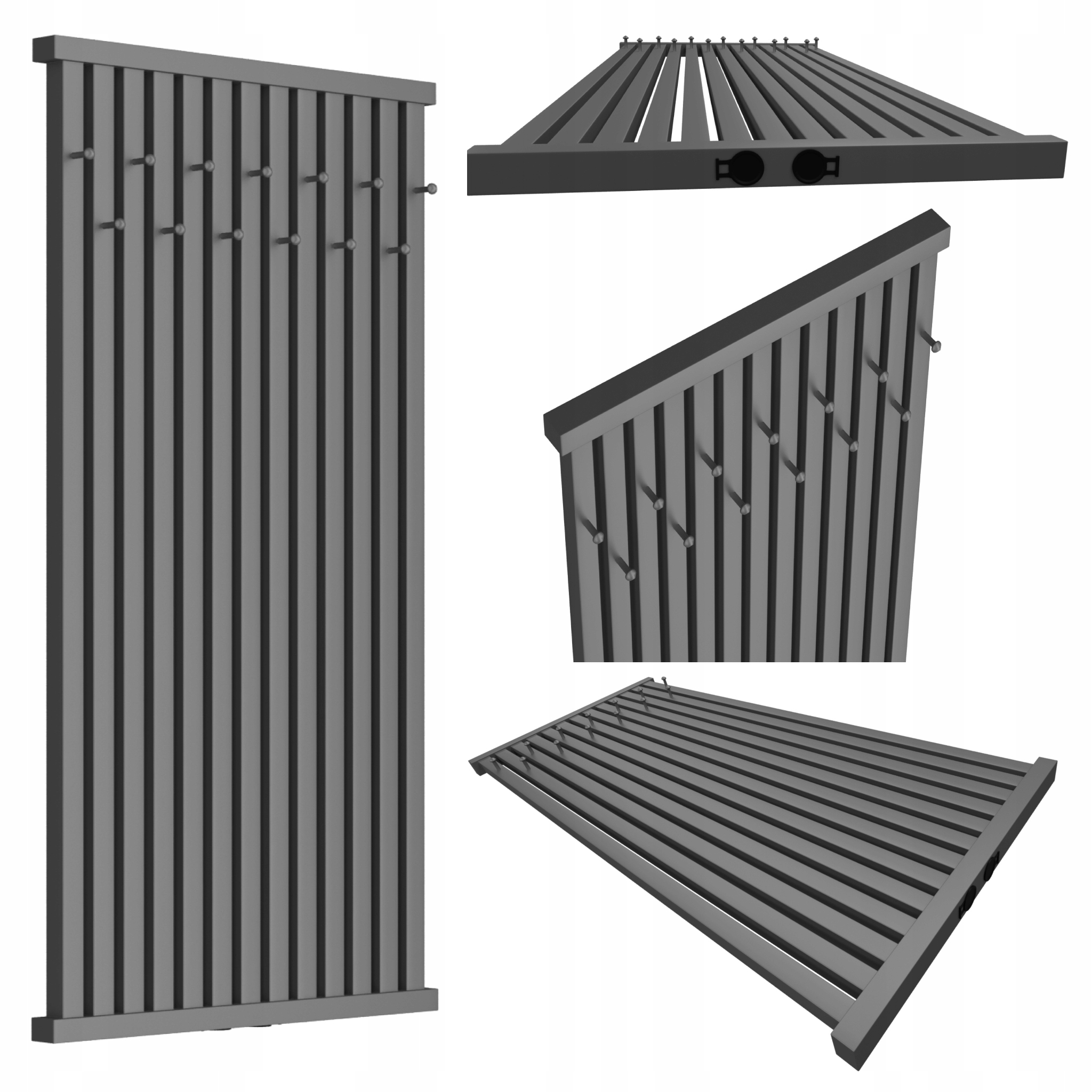 Dekoratívny radiátor s vešiakmi Radiator Hook 120x61 Antracit
