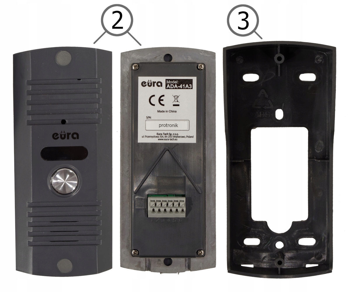 Domofon Difesa 1-rodzinny 2 unifony interkom EURA Kod producenta ADP-51A3