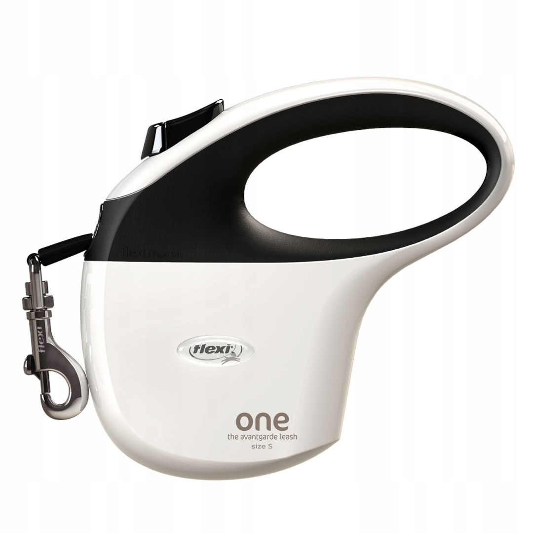 Flexi One S Páska 5M Automatická Vodítko pro psy do 15 kg Bílo-černá