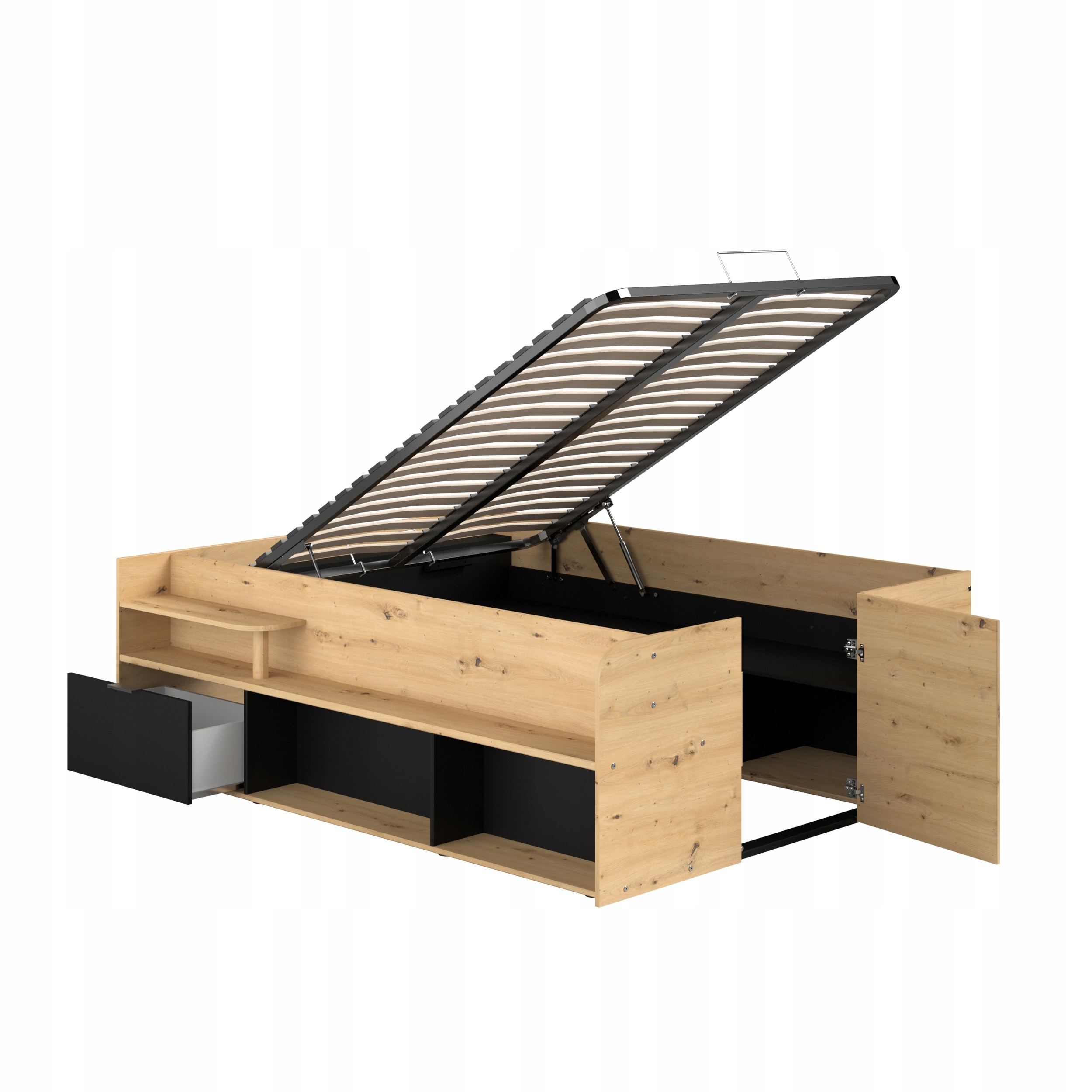 ŁÓŻKO MULTIFUNKCYJNE Z PÓŁKAMI TRAVEL NOWOŚĆ! Długość 206 cm