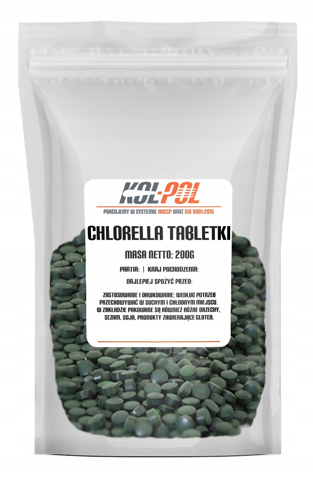 

Chlorella Tabletki 200g 800 Tabletek Algi 0,2kg