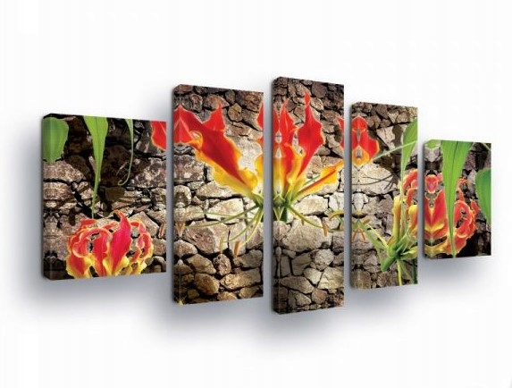 Obraz 170x100 Glorioza Lilia slávy exotické kvety červené žlté
