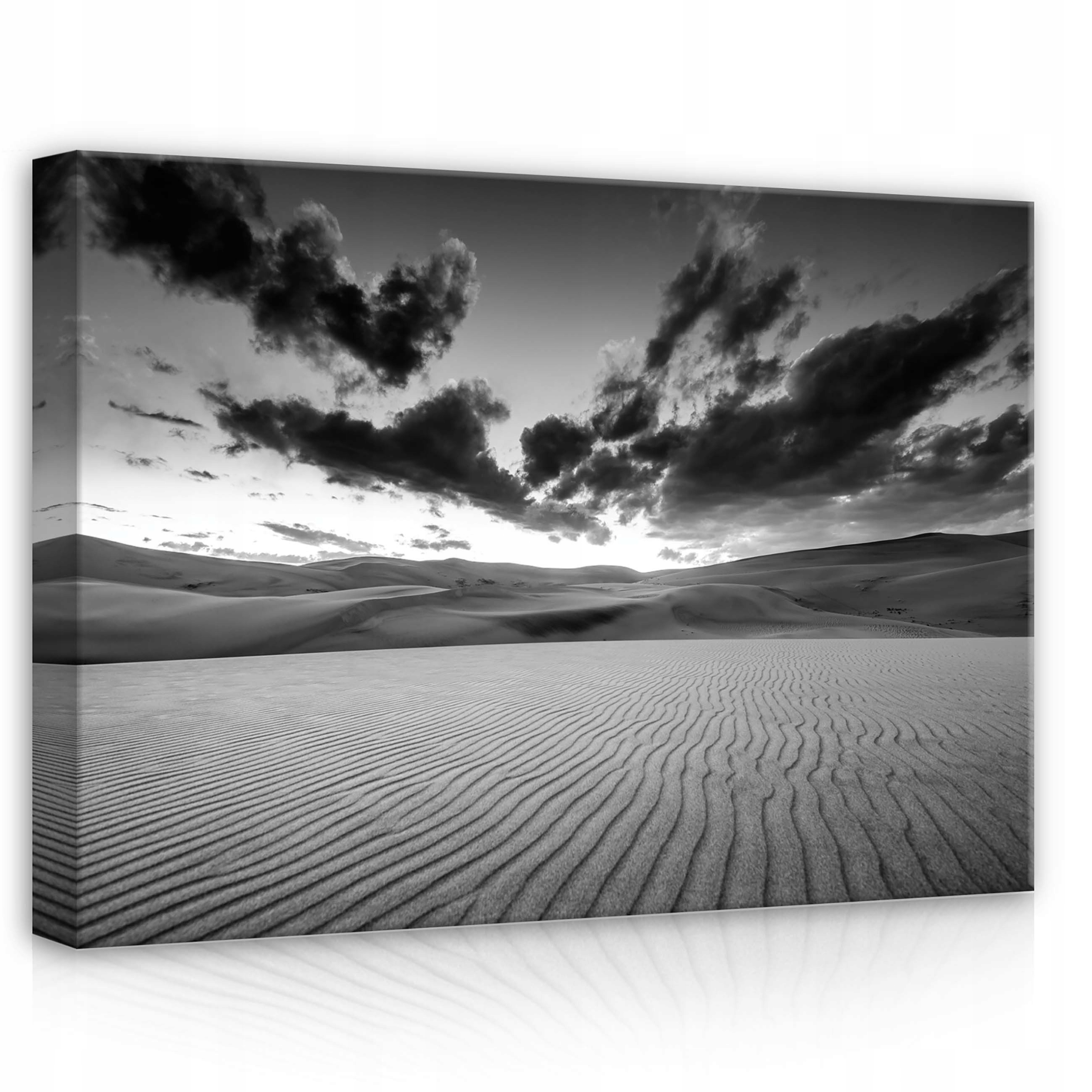 Obraz 70x50 Poušť duny písek obloha mraky monochromní černobílé