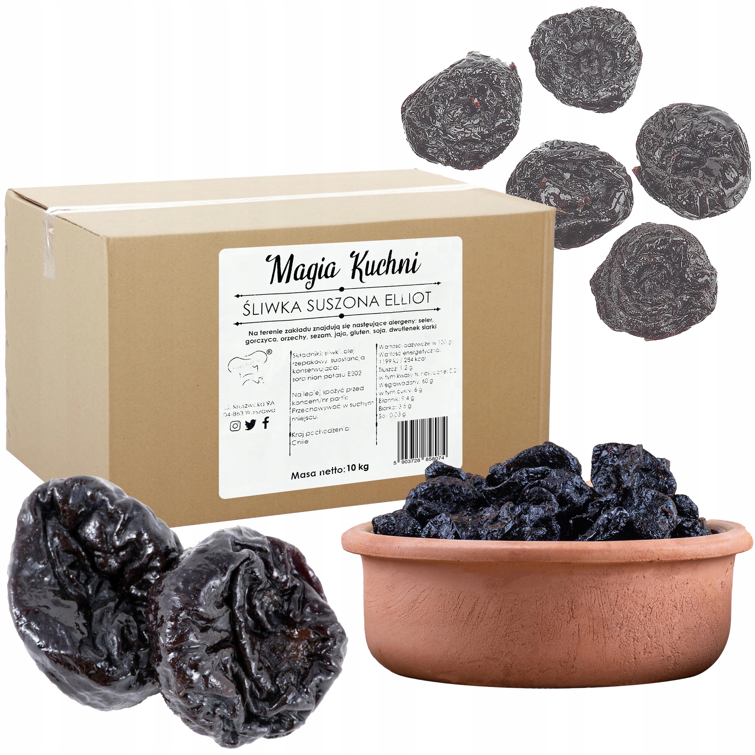 Levně Sušené Švestky Premium Eliot 10KG Karton Velkoobchod