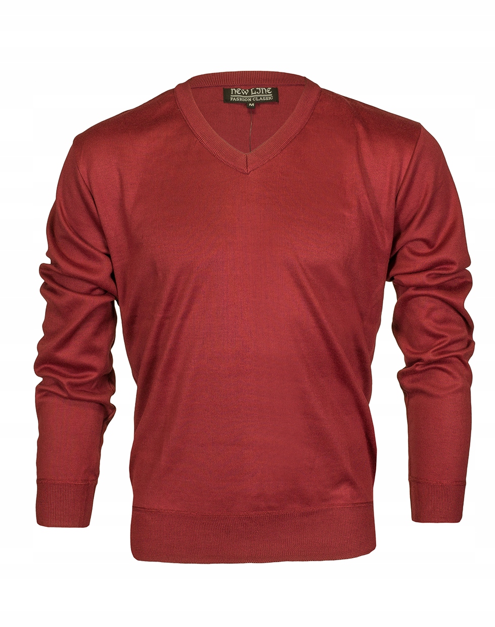 

Sweter Męski W Serek , XL Bordowy
