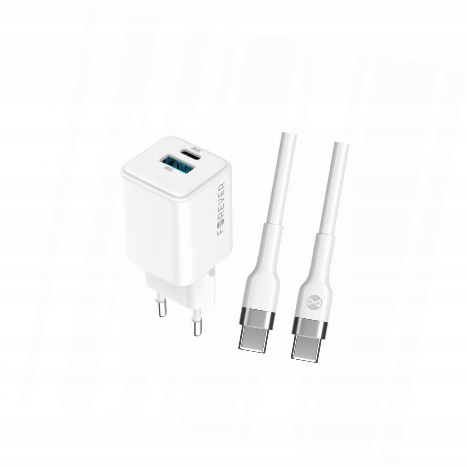 Szybka ładowarka GaN 30W 2 wejścia długim z kablem 2m do OnePlus 8