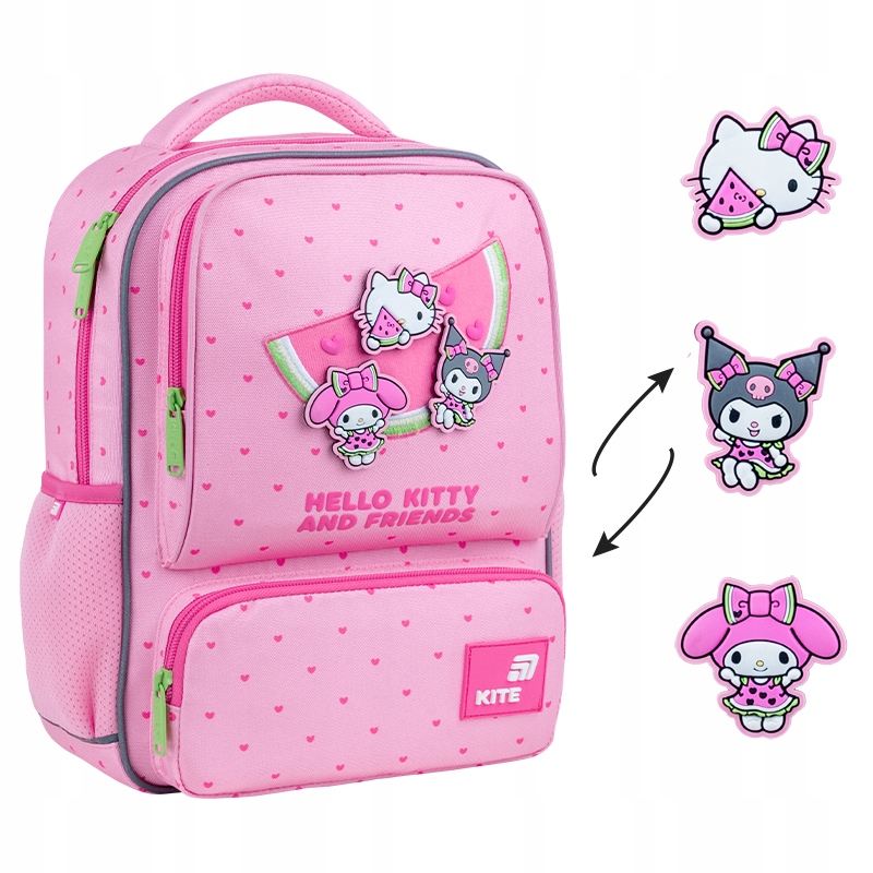 Plecak do przedszkola i zerówki A4 gumowe naszywki na rzep Hello Kitty Kite