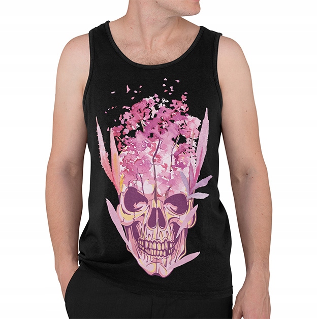 TANK TOP HORROR/ROCK PINK SKULL