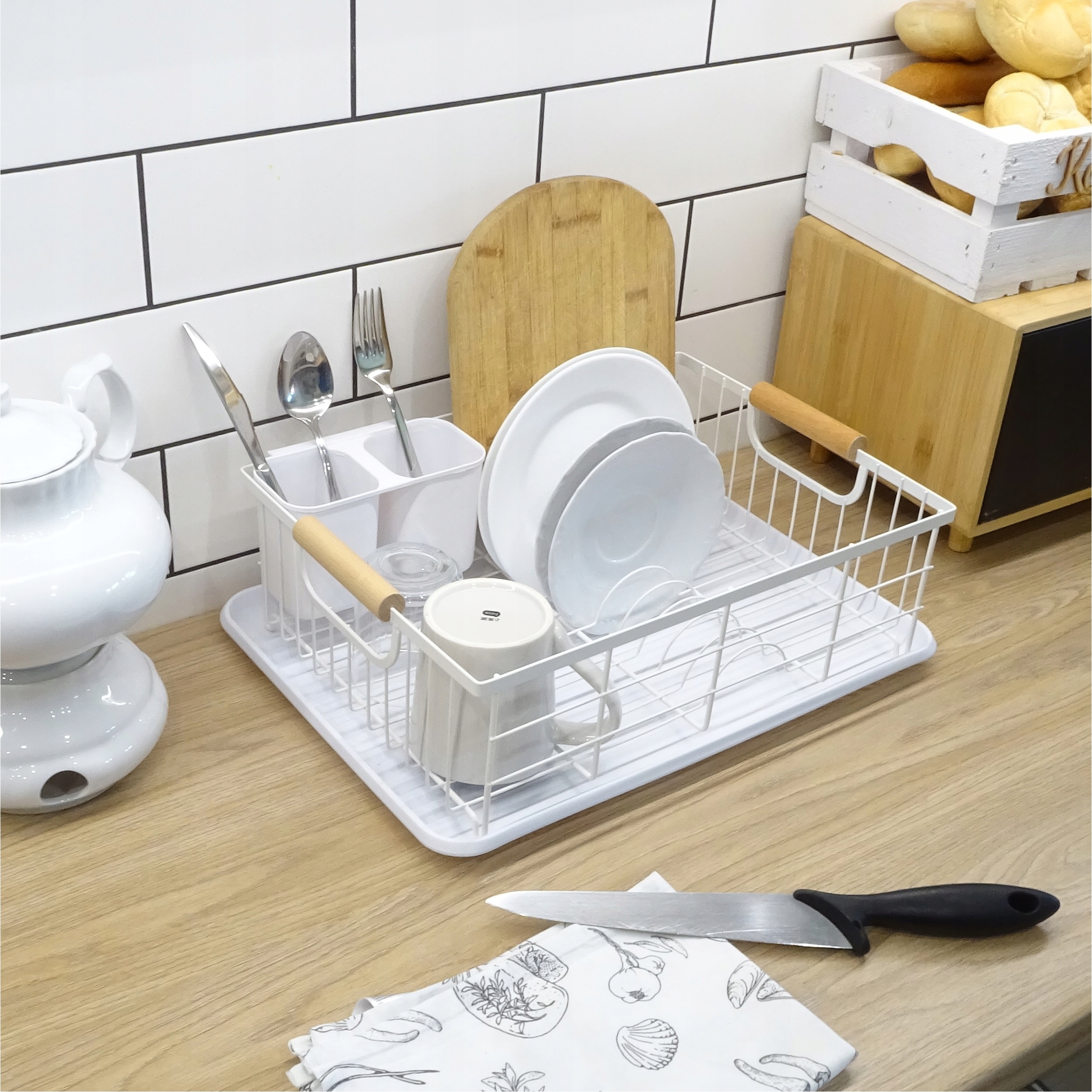 SUSZARKA DO NACZYŃ BIAŁA STOJĄCA OCIEKACZ DUŻA Kod producenta 2336