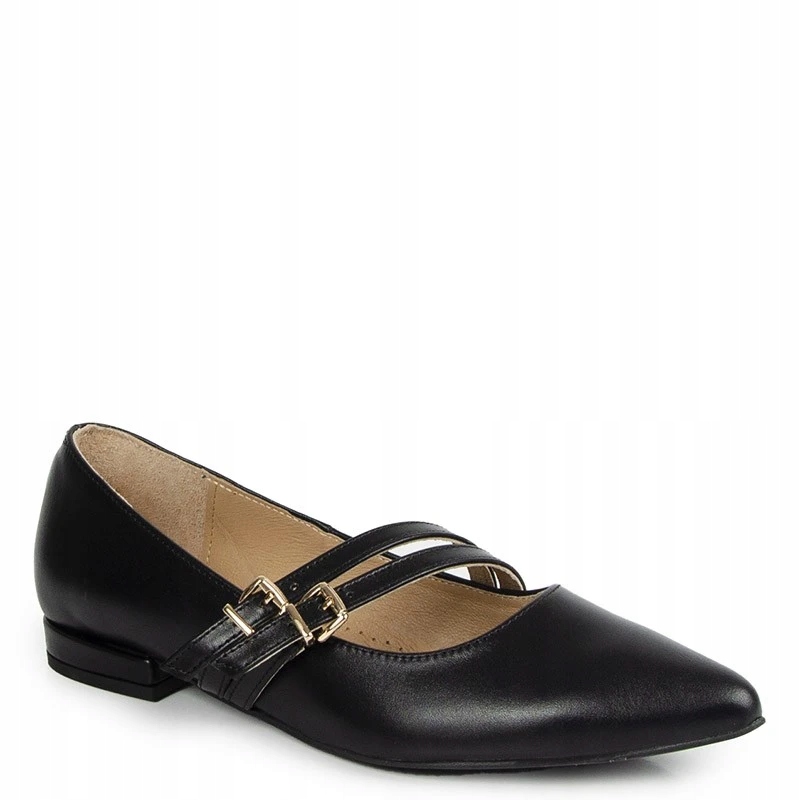 Laroni 331/6 Černé Kožené Baleríny S Pásky 41 DI Primo