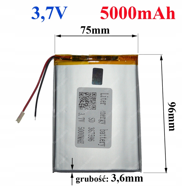 Akumulator Bateria Tablet 7"-10" 5000mAh