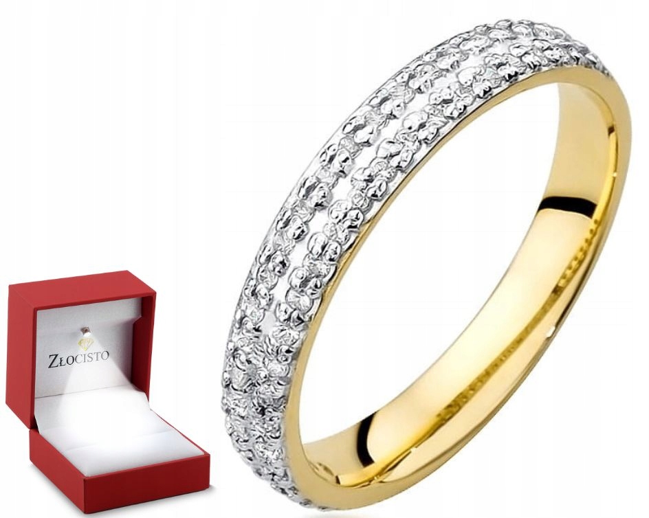 Zlatý Prstýnek S Brilianty, Snubní Prsten 585 Gravírování
