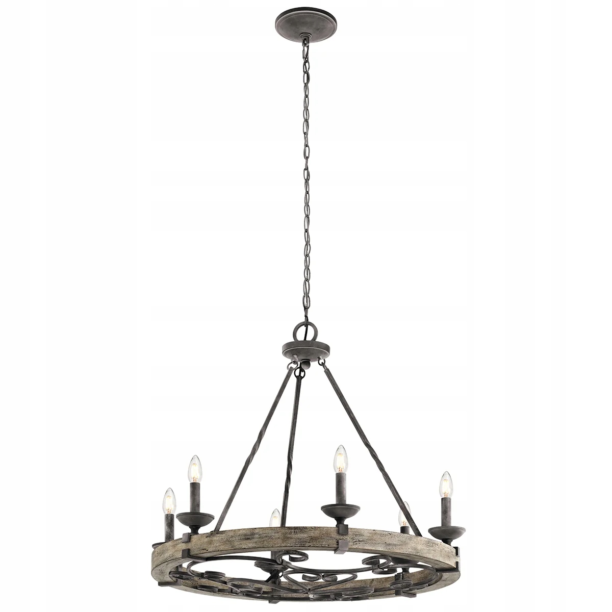 Kichler Antický luster Taulbee E14 6x60W Starnúci zinok, IP20