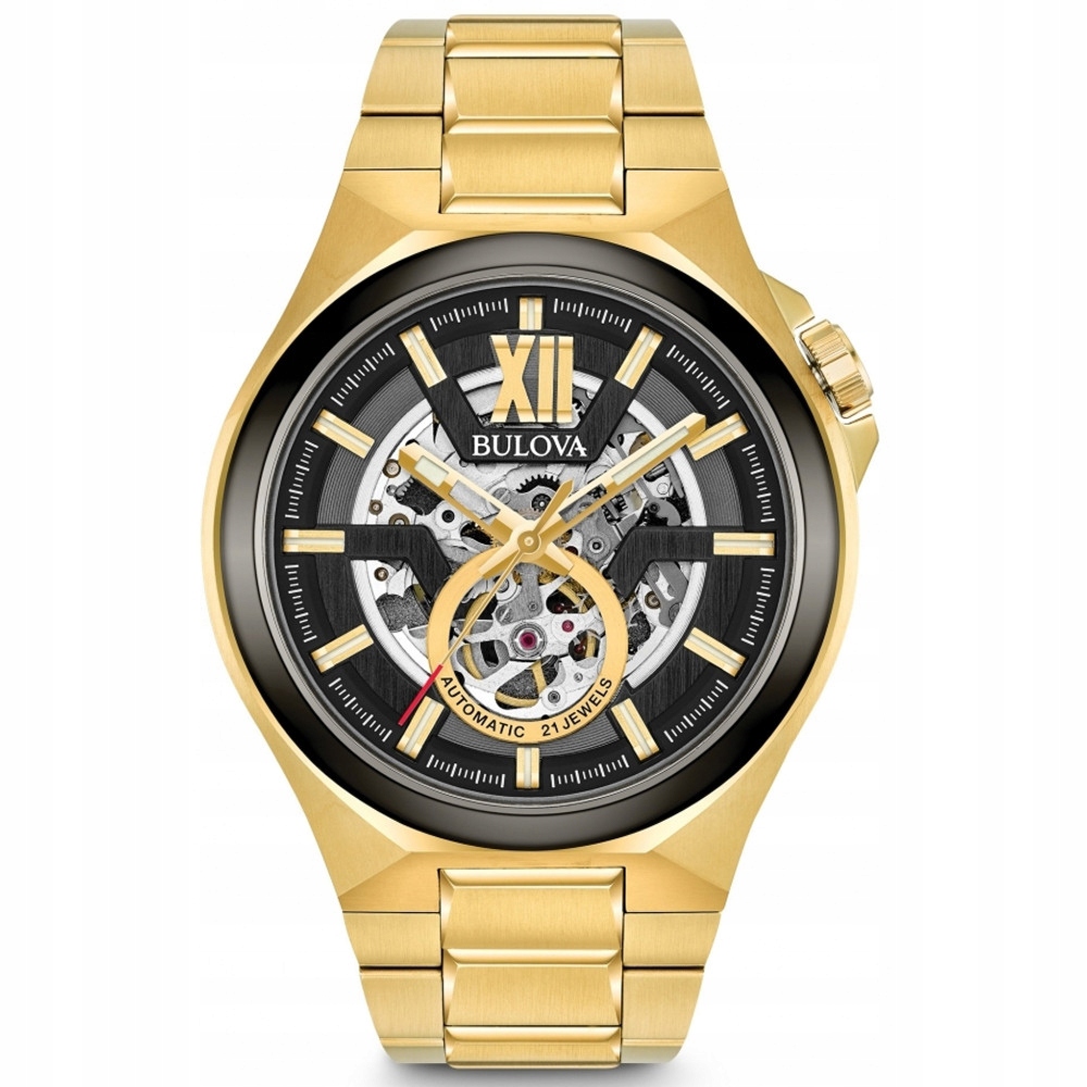 Pánské Hodinky Bulova 98A178 zlatý náramek