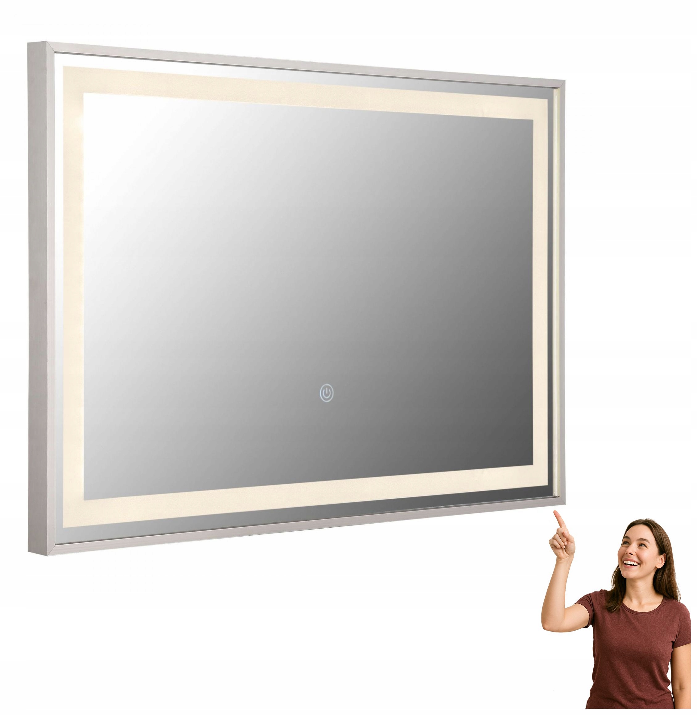 Obdĺžnikové zrkadlo s Led osvetlením 10 W a vypínačom Rivas 84036 Globo