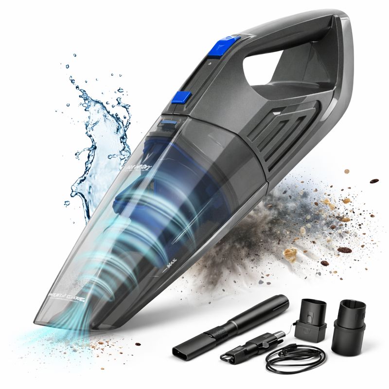 Akumulátorový mokrosuchý vysavač do auta 600W ruční bezdrátový