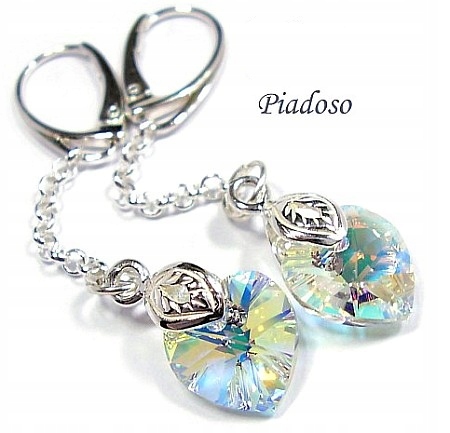 Krásné krystaly Elegantní Náušnice Stříbro 10 Ab